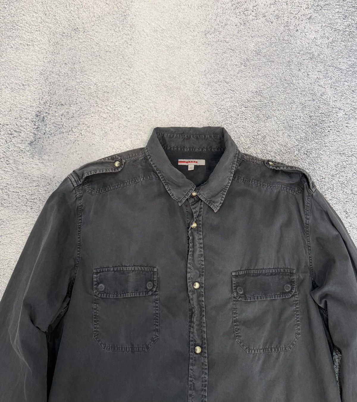 Prada Vintage Prada Military Shirt Utility Cotton Men 45 L Rare Size US L / EU 52-54 / 3 - 10 Thumbnail