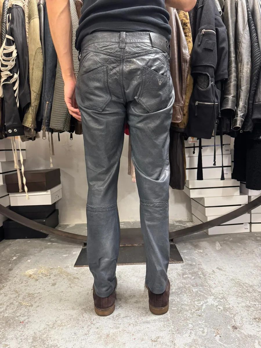 Armani × Designer × Vintage 2000s Armani Navy Lamb Leather Slim Pants Size US 30 / EU 46 - 3 Thumbnail