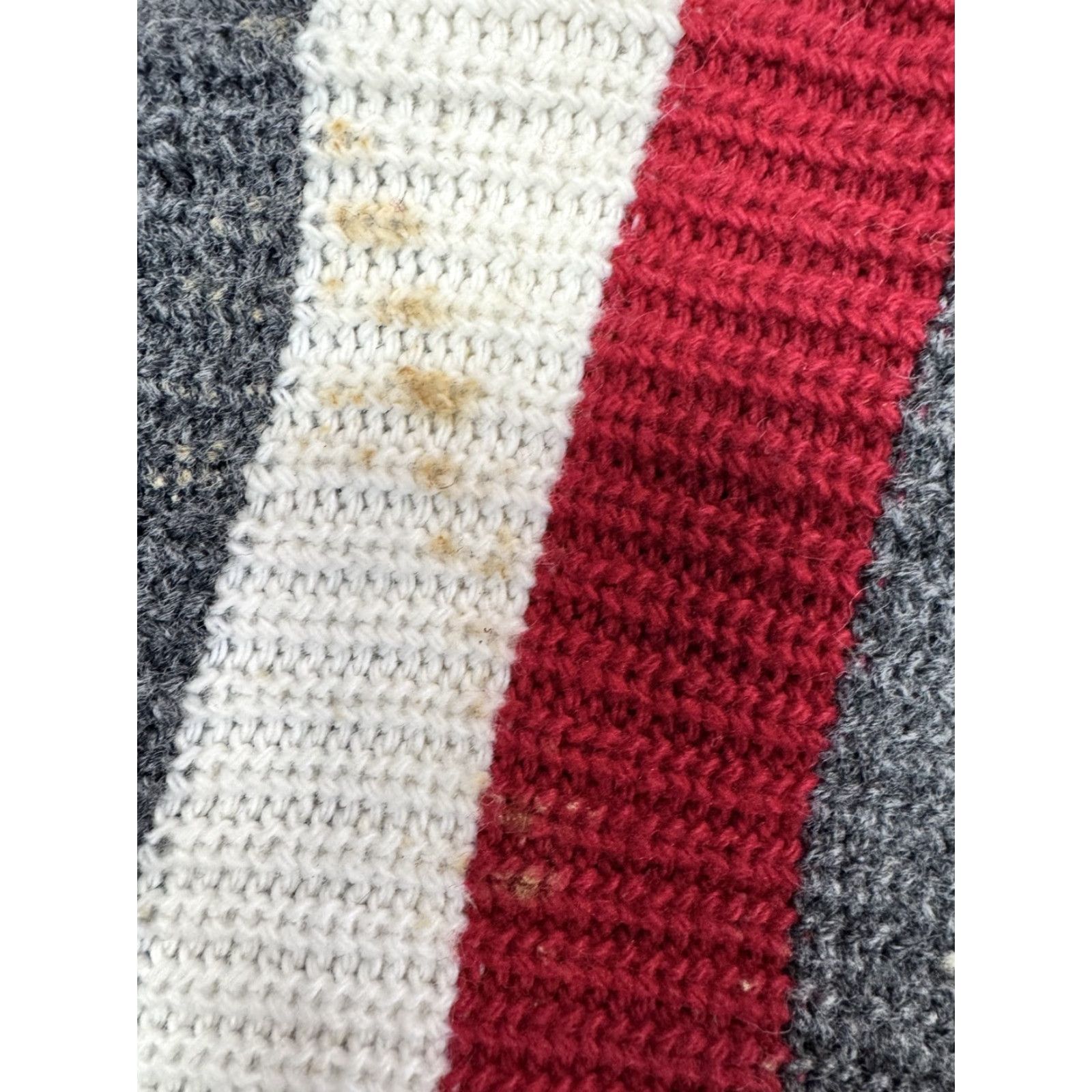 Vintage VINTAGE Orlon Cardigan Shirt Women's S Gray Red White Striped 1960s 1950s Vintage Casual Everyday Party/Cocktail 100 Orlon Acrylic Size S / US 4 / IT 40 - 4 Thumbnail