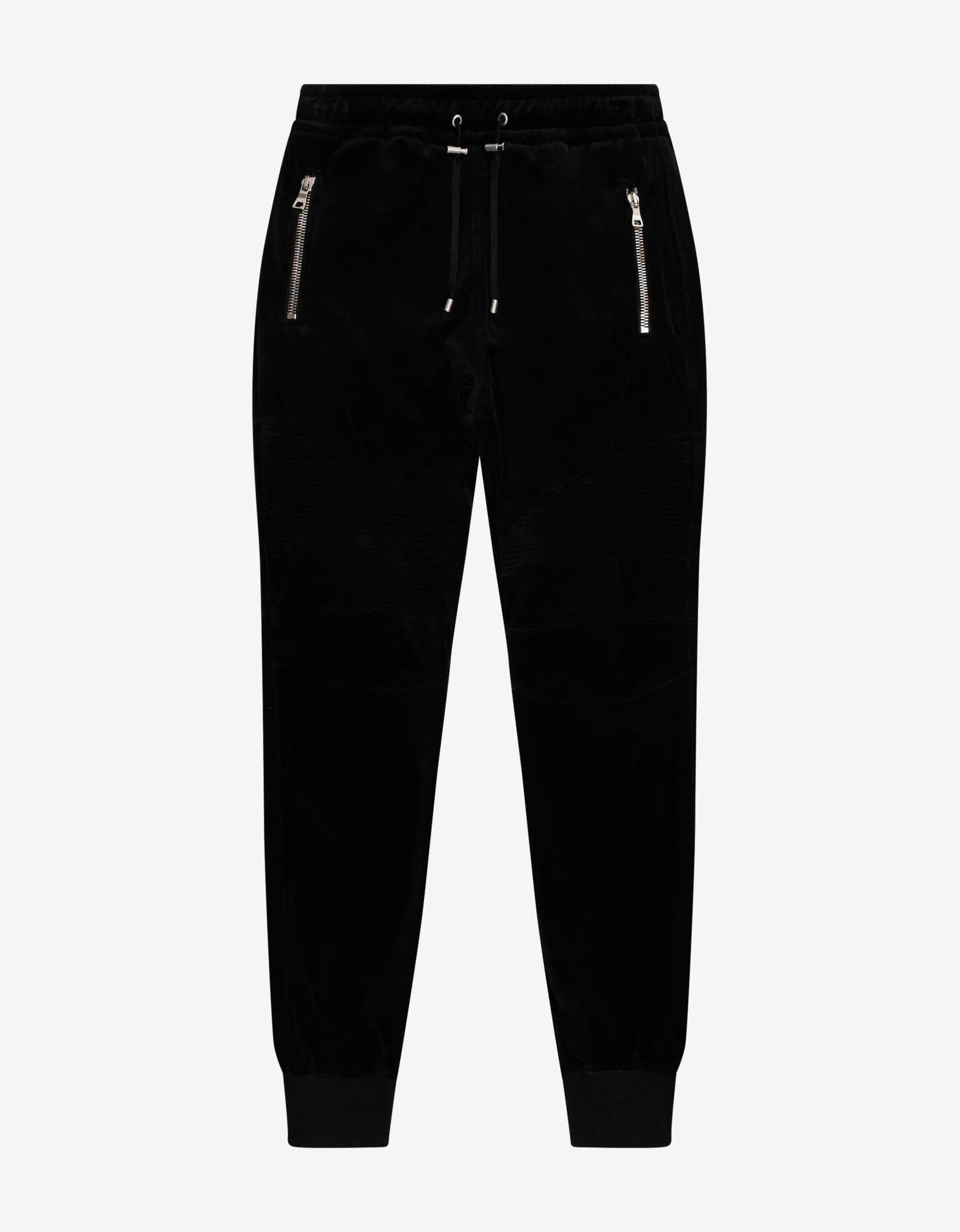 Balmain Balmain Black Velvet Biker Sweat Pants Size US 40 / EU 56 - 1 Thumbnail