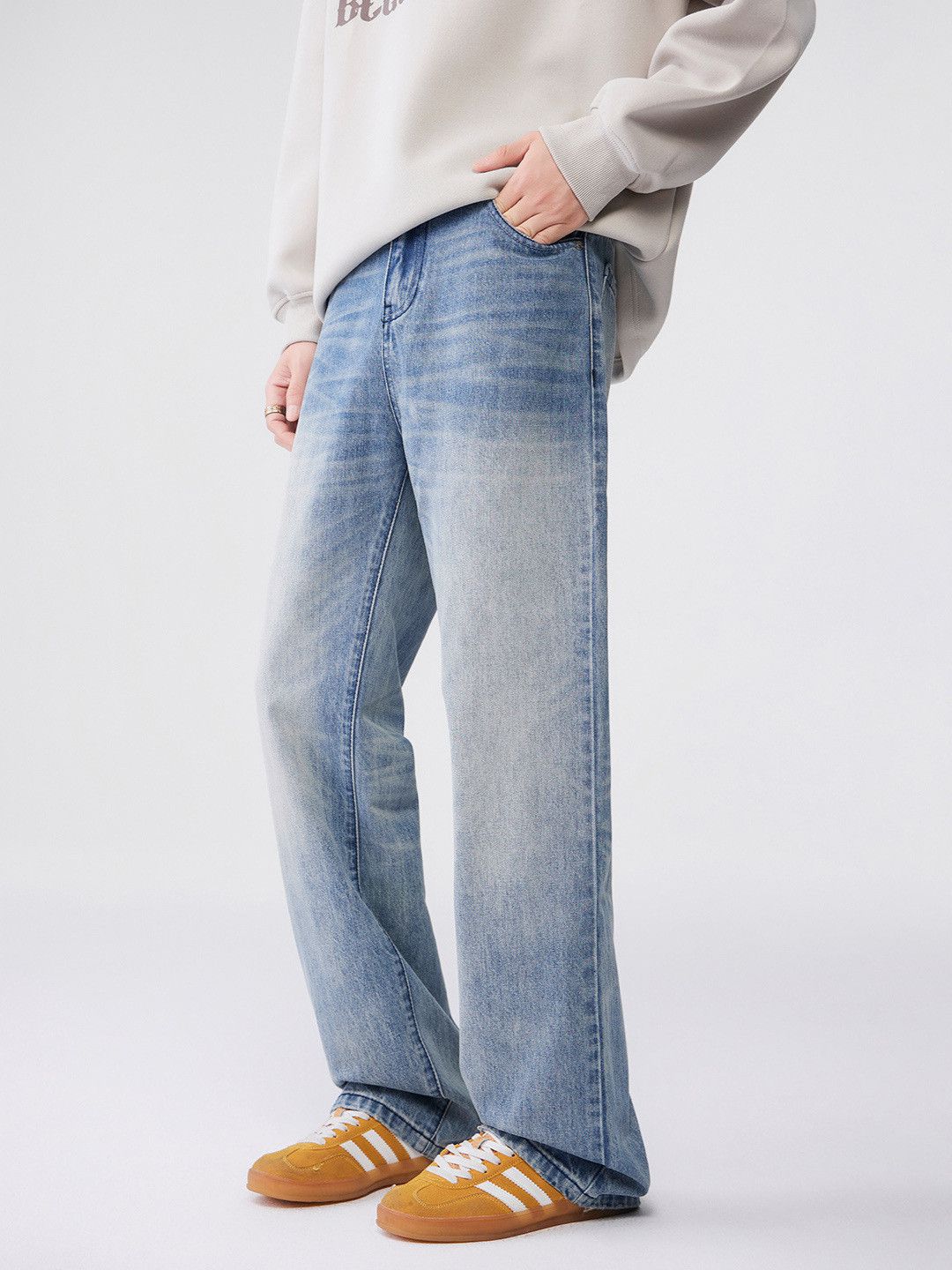 Japanese Brand American high street blue washed flared jeans for men Size US 32 / EU 48 - 2 Thumbnail