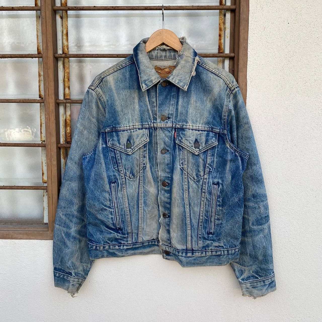 Levi's CRAZY PIECES LEVIS VINTAGE HONEYCOMBS FADED DISTRESSED DENIM Size US M / EU 48-50 / 2 - 15 Thumbnail