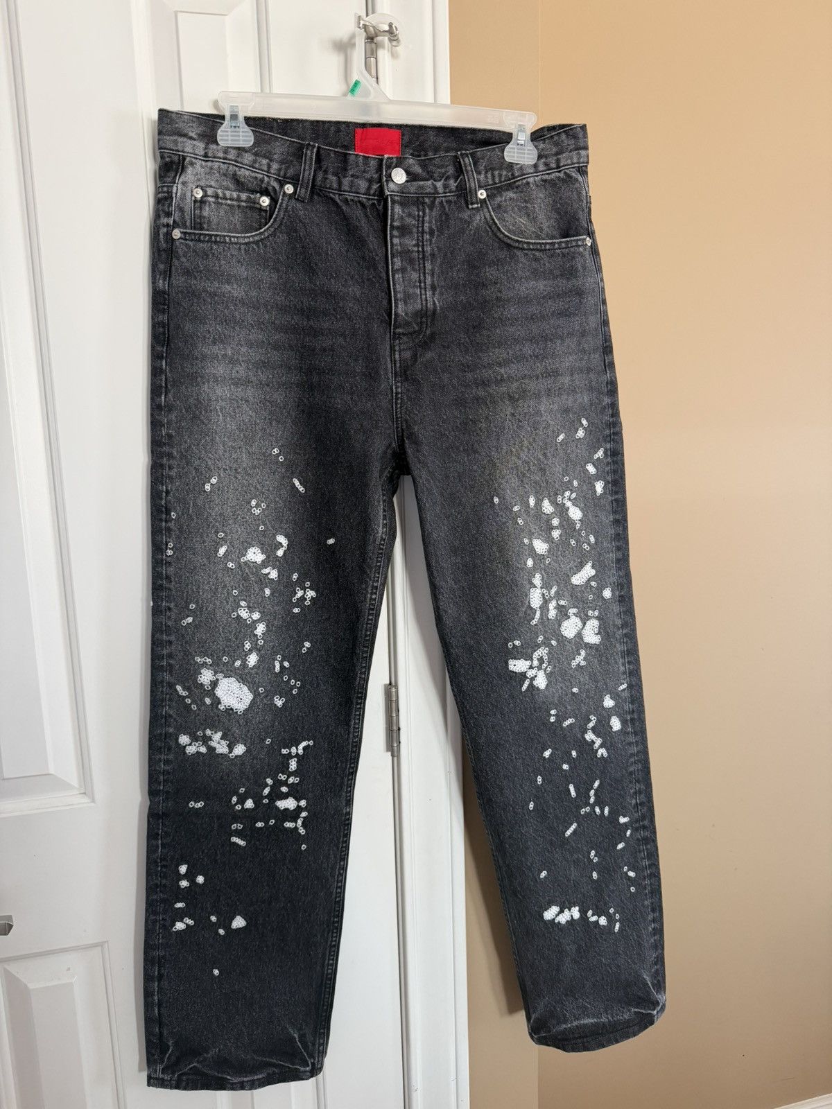 Fugazi Chain splatter jeans washed black Size US 34 / EU 50 - 1 Thumbnail