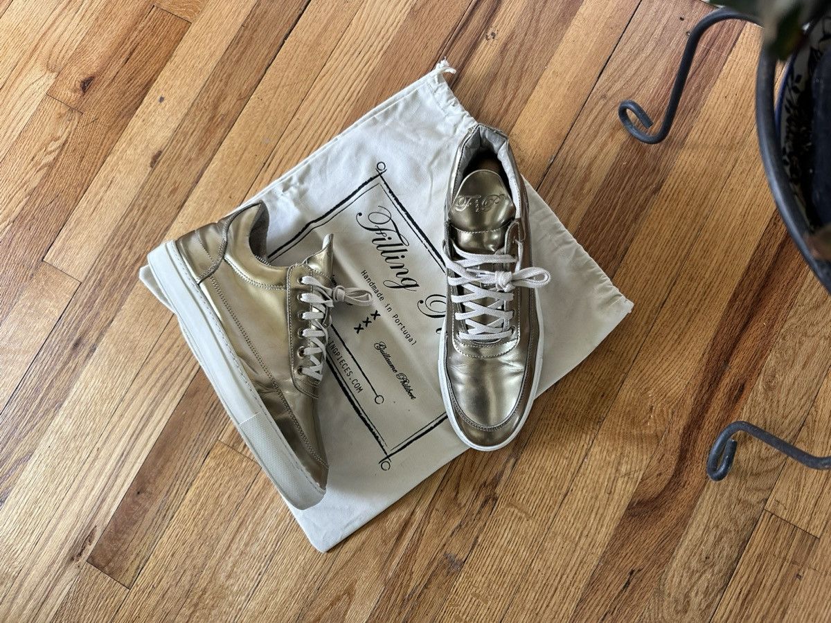 image of Filling Pieces Fp Low Top Metallic Gold Shoes, Men's (Size 11)