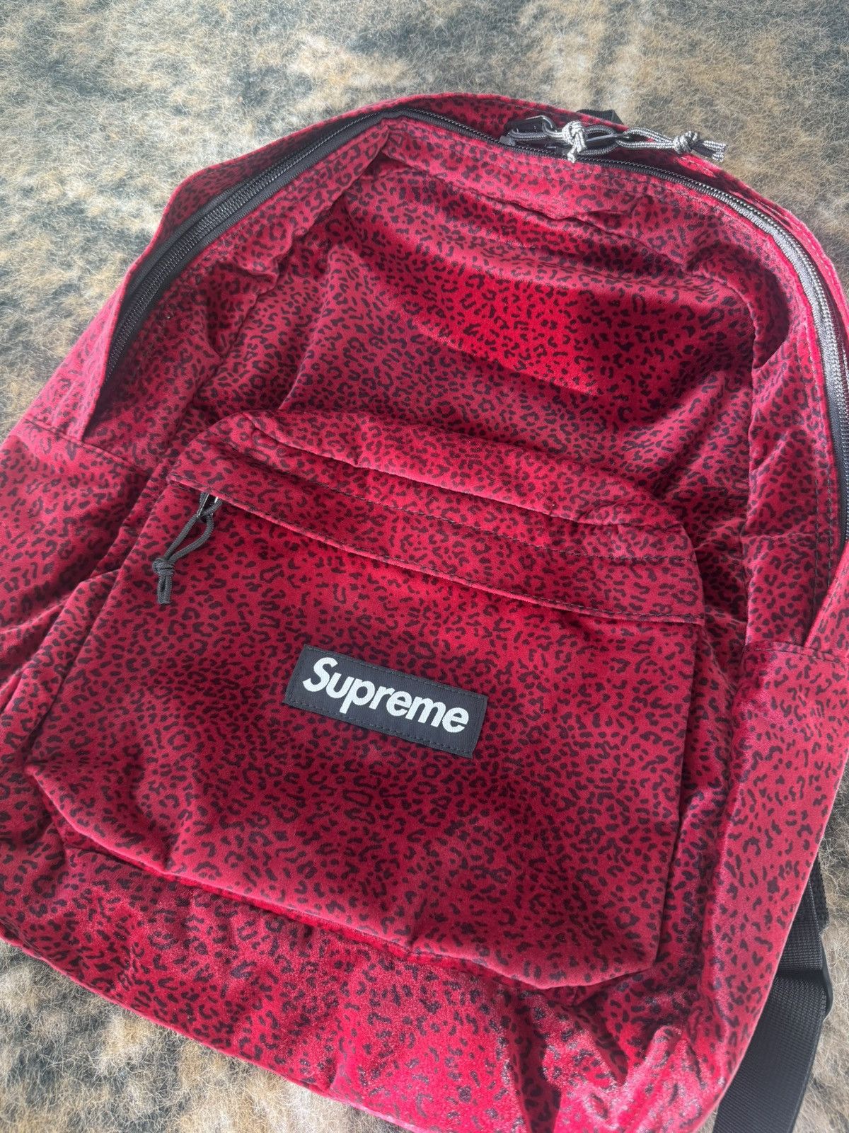 Supreme Supreme Velvet Backpack Red Leopard | Grailed