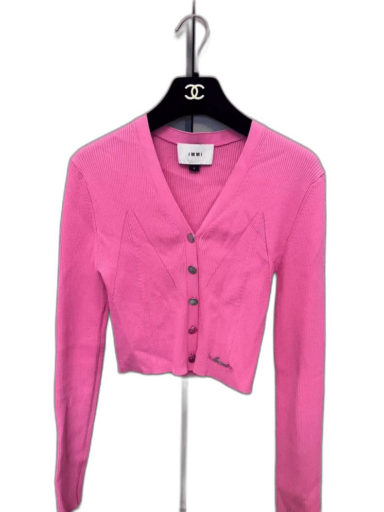 John Alexander Skelton IMMI Pink Knitted Cardigan Size ONE SIZE - 1 Thumbnail