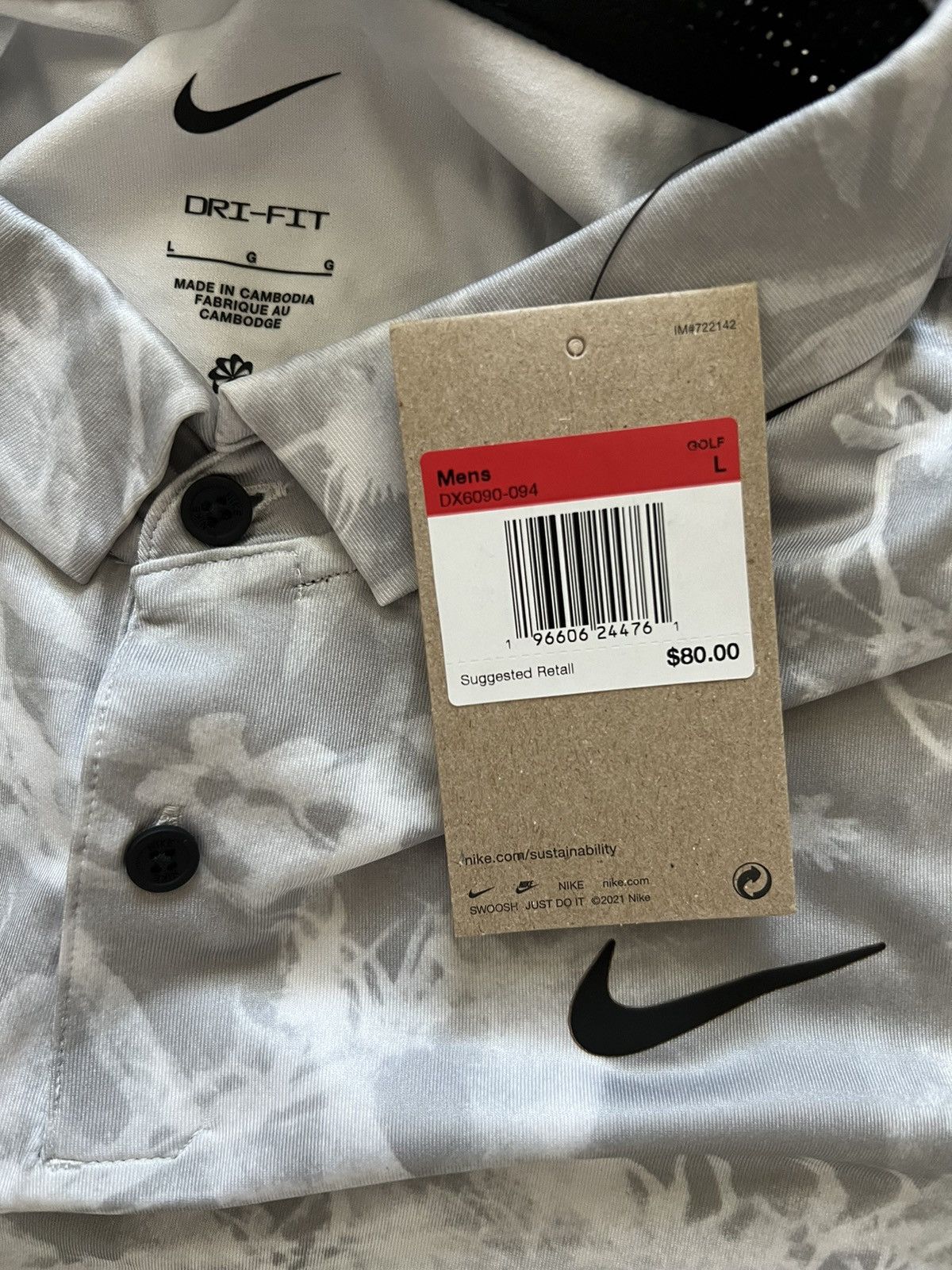 Nike Nike Dri Fit Golf Polo Gray New Floral Size US L / EU 52-54 / 3 - 8 Thumbnail