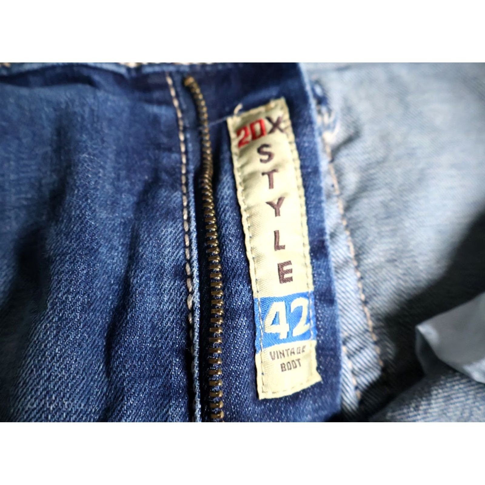 Wrangler Wrangler Jeans Men's 30 x 30 Blue Vintage Boot Style 42 Denim Cotton Elastane Zip Fly 5-Pocket Regular Inseam 30 Size US 30 / EU 46 - 3 Thumbnail