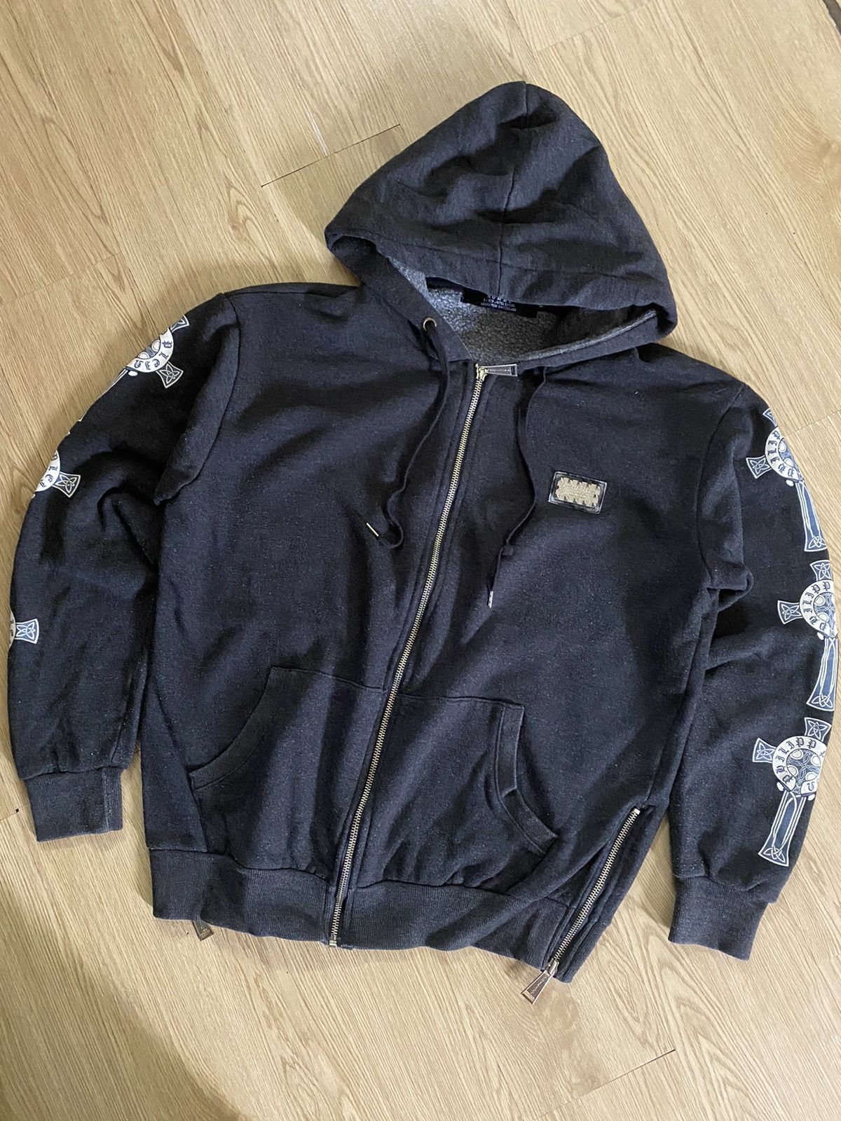 Designer × Vintage Phillip Plein Homme Hoodie Back Hit Big Logo Size US M / EU 48-50 / 2 - 1 Thumbnail