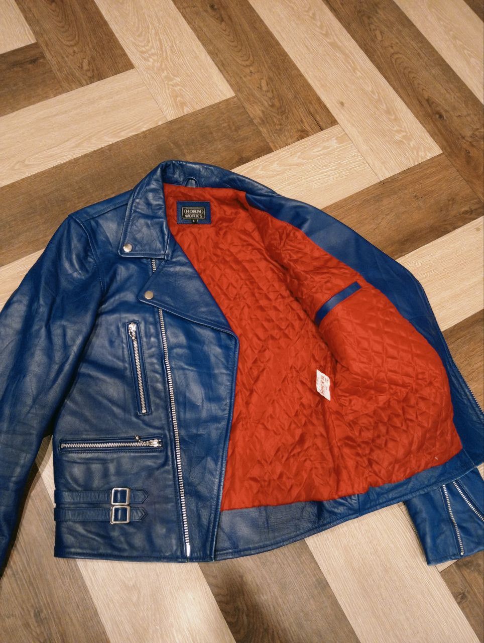 Japanese Brand JAPANESE HORN WORKS RIDER LEATHER JACKET Size US L / EU 52-54 / 3 - 12 Thumbnail