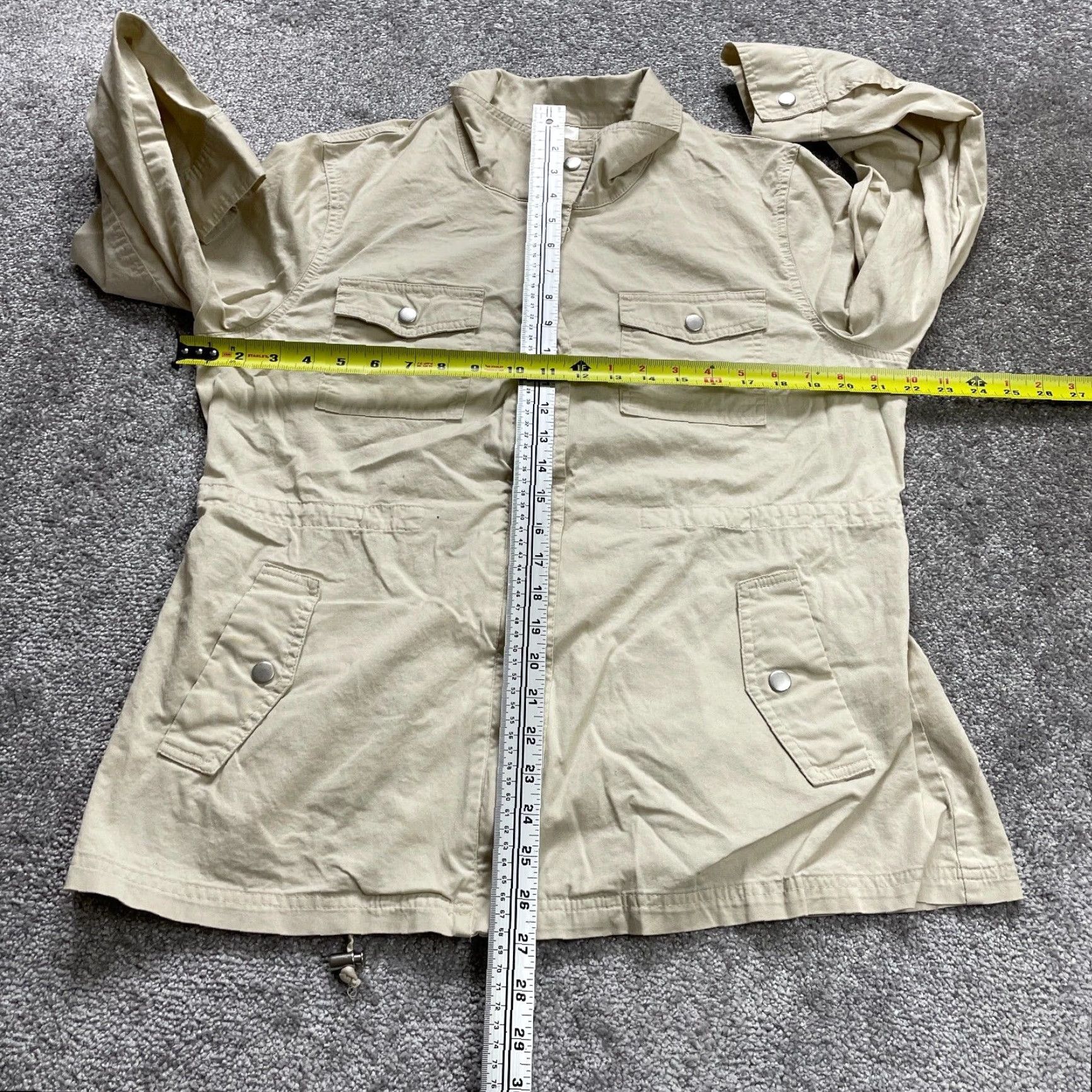 Blair Blair Jacket Womens Medium Beige Collared Casual Cotton Blend Long Sleeve Regular Fit Size M / US 6-8 / IT 42-44 - 7 Thumbnail