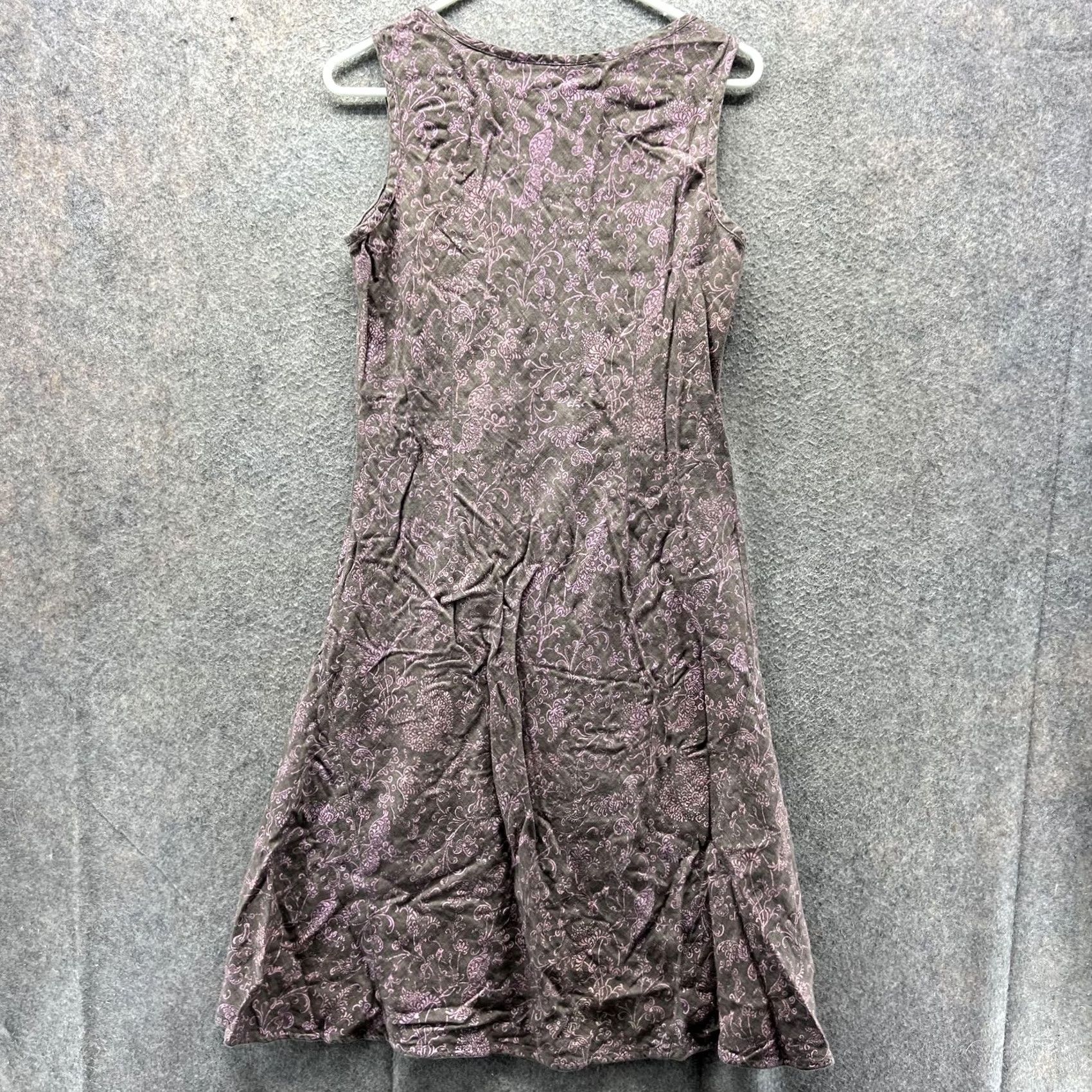 J. Jill J. Jill Linen Dress Womens 6 Brown Pink Floral Sleeveless A Line Casual Summer Shirt Dress Size M / US 6-8 / IT 42-44 - 2 Thumbnail