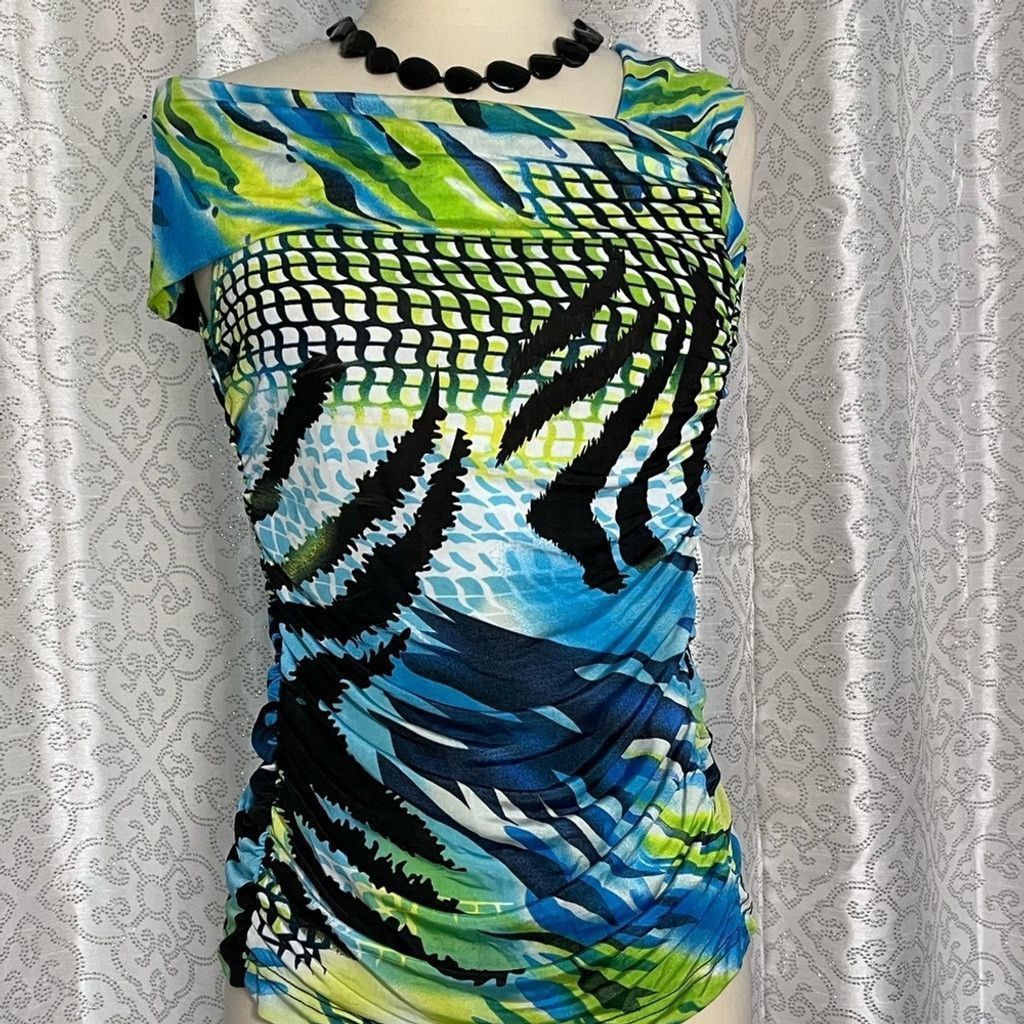 Mishka Mishca multi color off shoulder top T2 Size S / US 4 / IT 40 - 3 Thumbnail