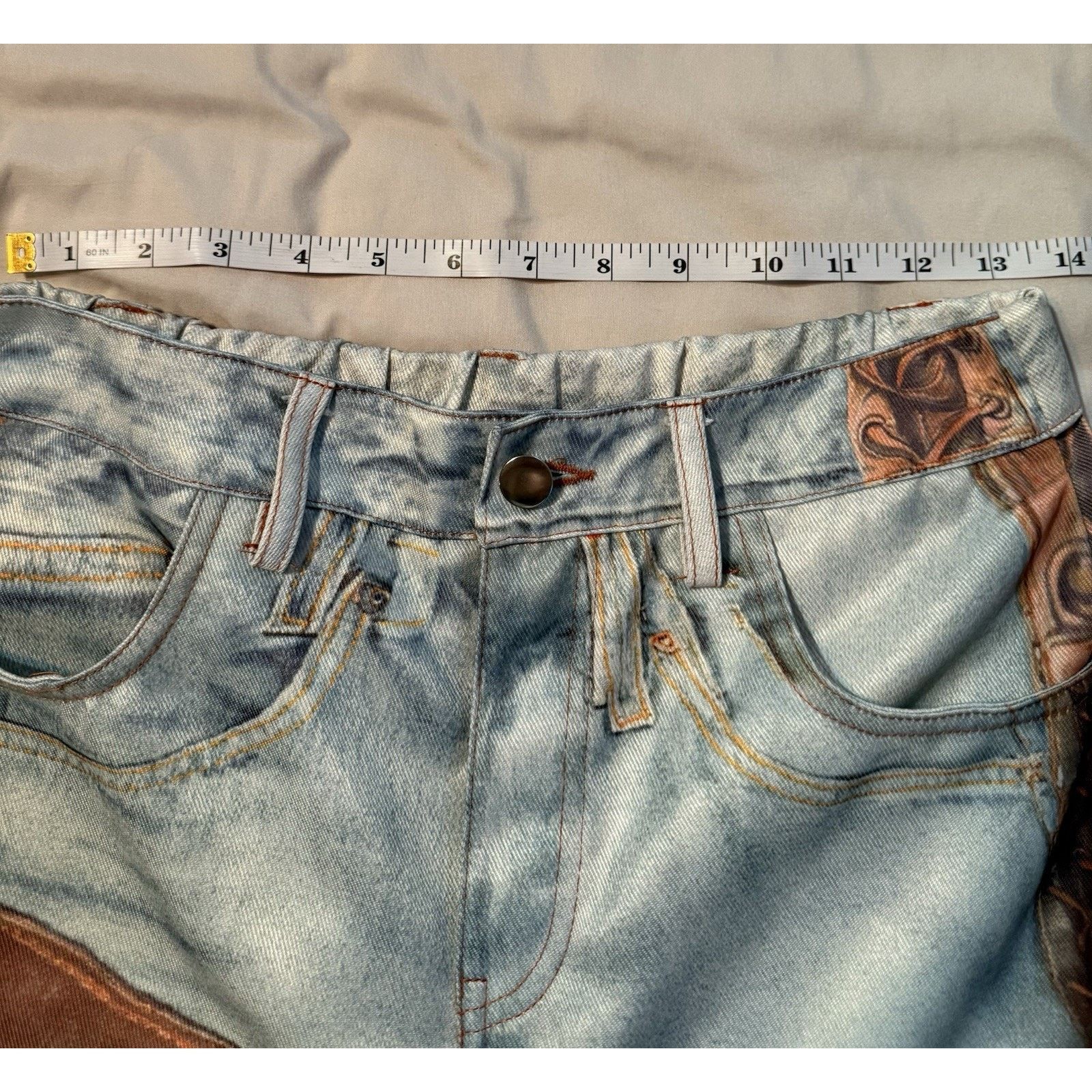Other Women’s Sz S Graphic Pants Patchwork Festival Western Grunge Size 30" / US 8 / IT 44 - 13 Thumbnail