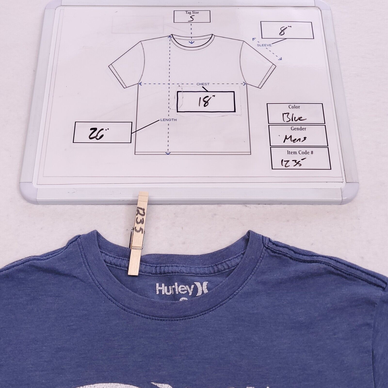 Hurley Hurley Casual Graphic T-Shirt Adult Mens Size Small Blue Size US S / EU 44-46 / 1 - 8 Thumbnail