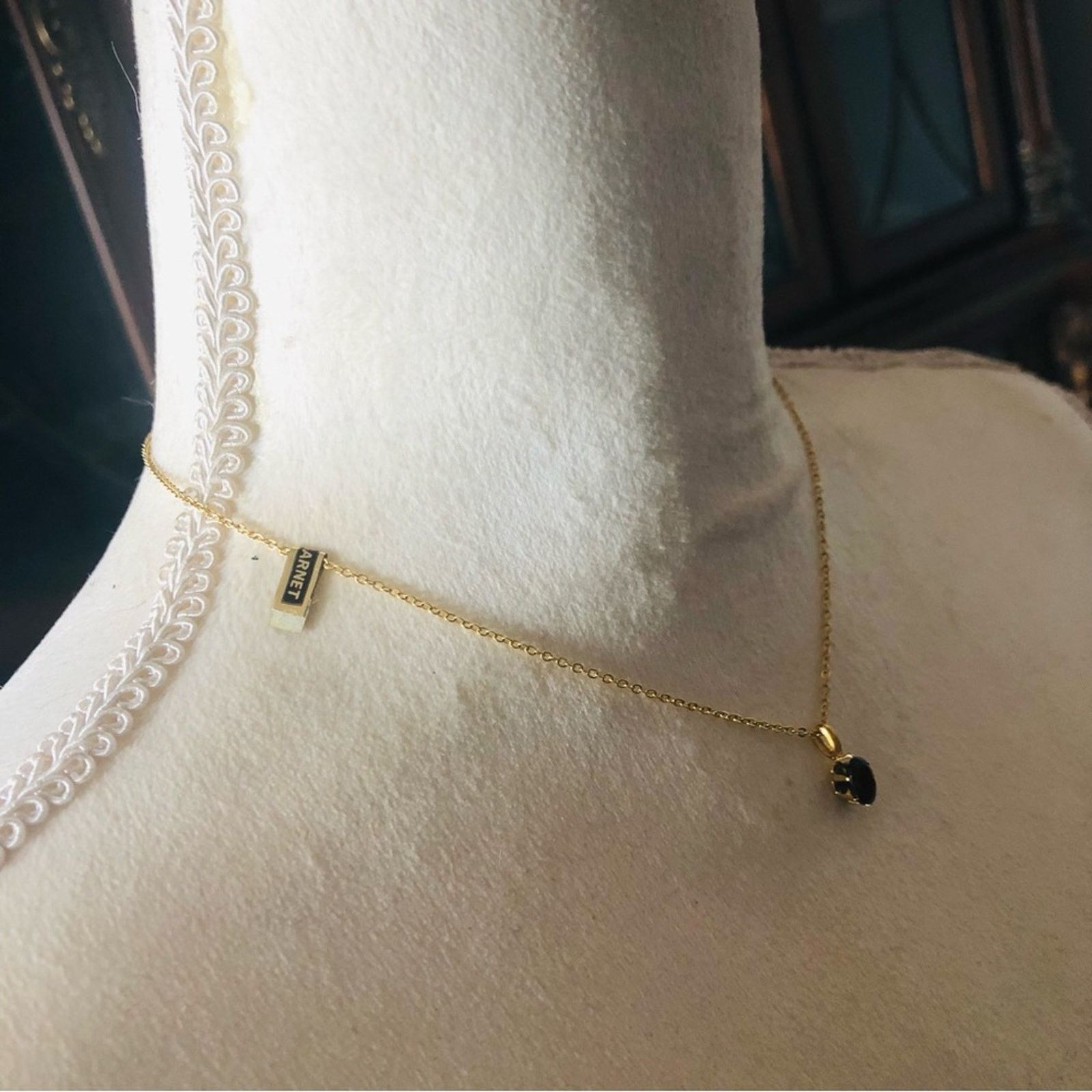 Vintage Vintage genuine garnet gold plated rolo chain necklace NWT Size ONE SIZE - 6 Thumbnail