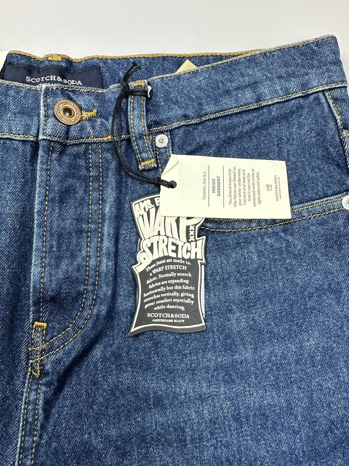 Scotch & Soda Solid Blue Relaxed Fit Jeans Scotch&Soda 28w Size US 28 / EU 44 - 4 Thumbnail