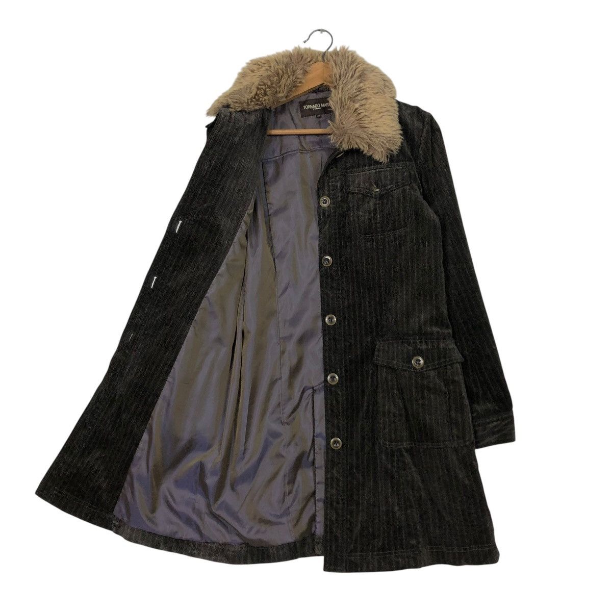 Tornado Mart 🔥VINTAGE HICKORY CHORE JACKET TORNADO MART MINK FUR COLLAR Size S / US 4 / IT 40 - 14 Thumbnail