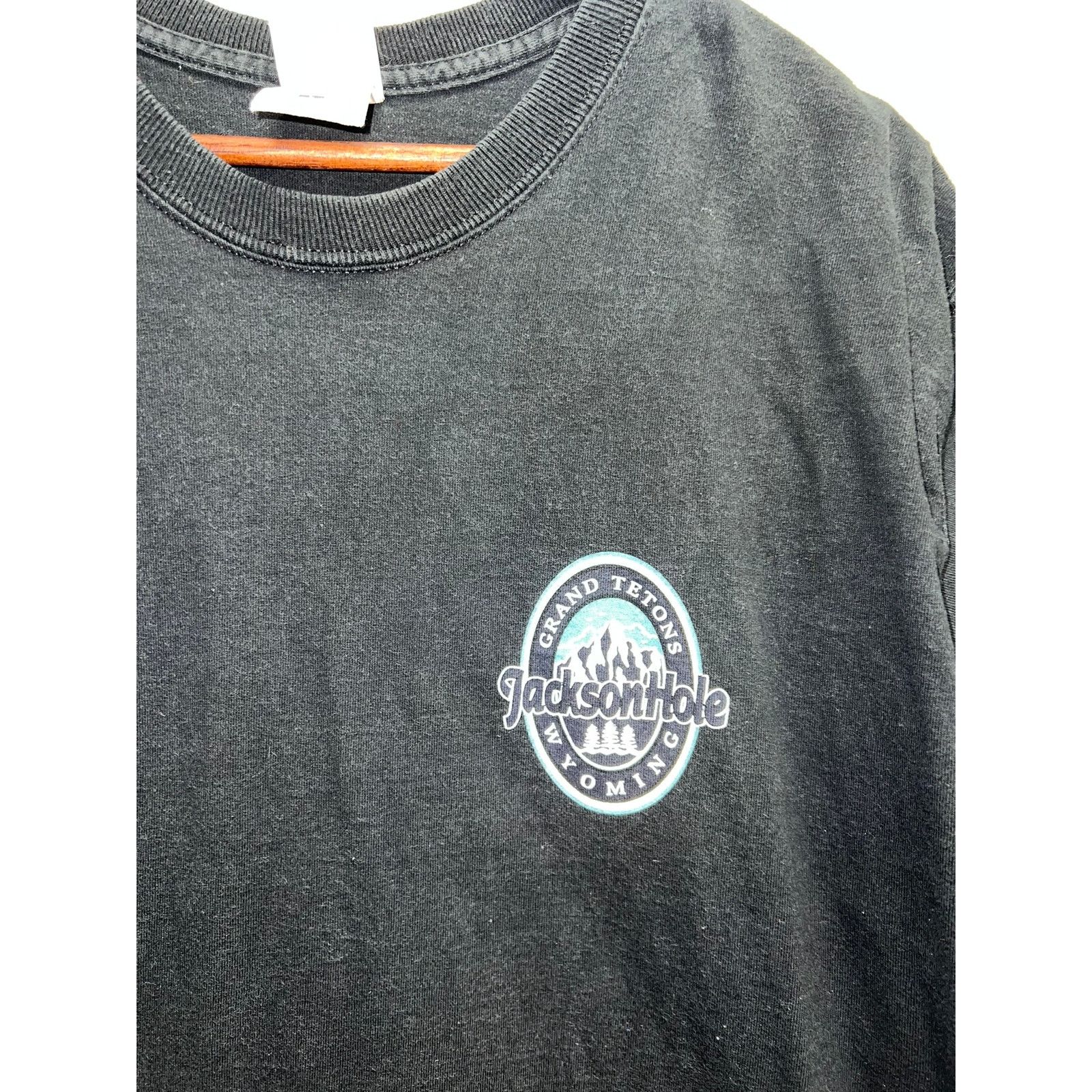 Fruit Of The Loom Vintage Jackson Hole Shirt Grand Tetons Wyoming Tee 90s VTG Size US L / EU 52-54 / 3 - 3 Thumbnail