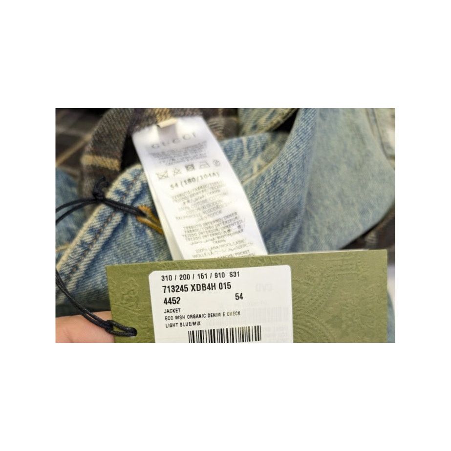 Gucci o1rshd1 Organic Denim Check Jacket in Light Blue/Mix Size US L / EU 52-54 / 3 - 21 Thumbnail