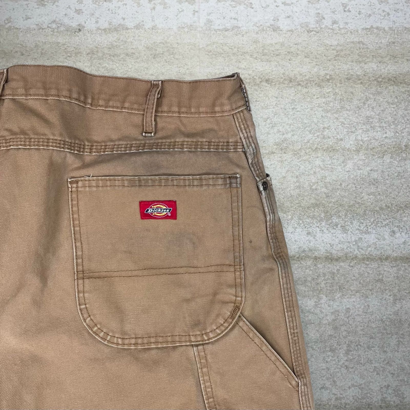 Dickies Vintage 90s Dickies Carpenter Pants 40x32 Baggy Wide Leg Tan Size US 40 / EU 56 - 3 Thumbnail
