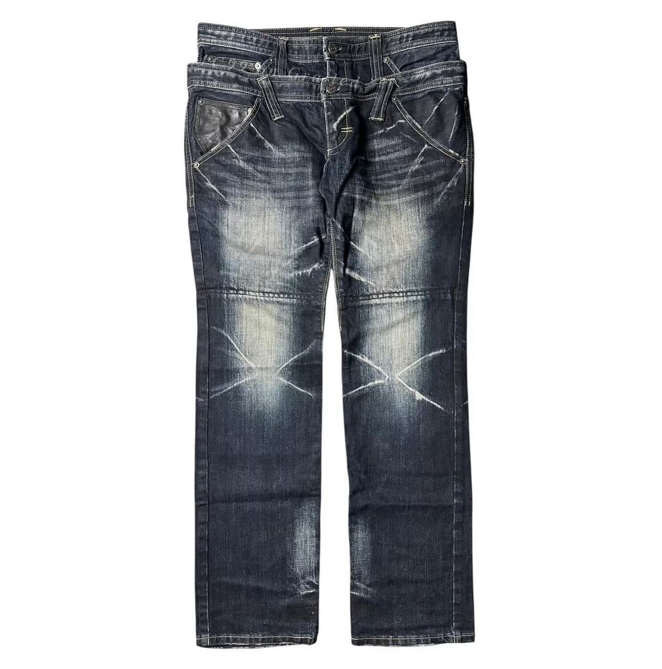 Vintage Vintage PPFM 2000s Double Waist Denim Pants Size US 30 / EU 46 - 1 Thumbnail