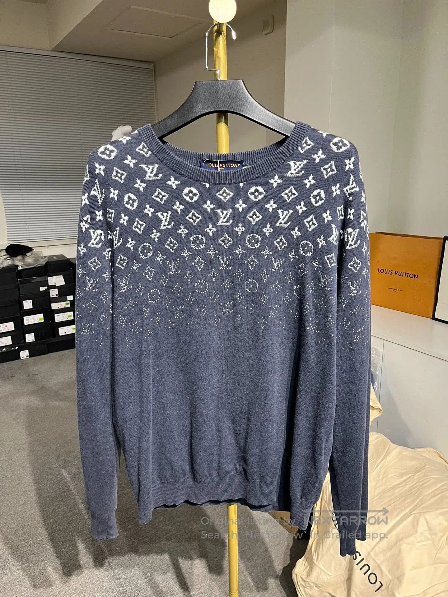 Louis Vuitton Louis Vuitton Gray-Blue Monogram Gradient Sweater. Size US XXL / EU 58 / 5 - 1 Thumbnail