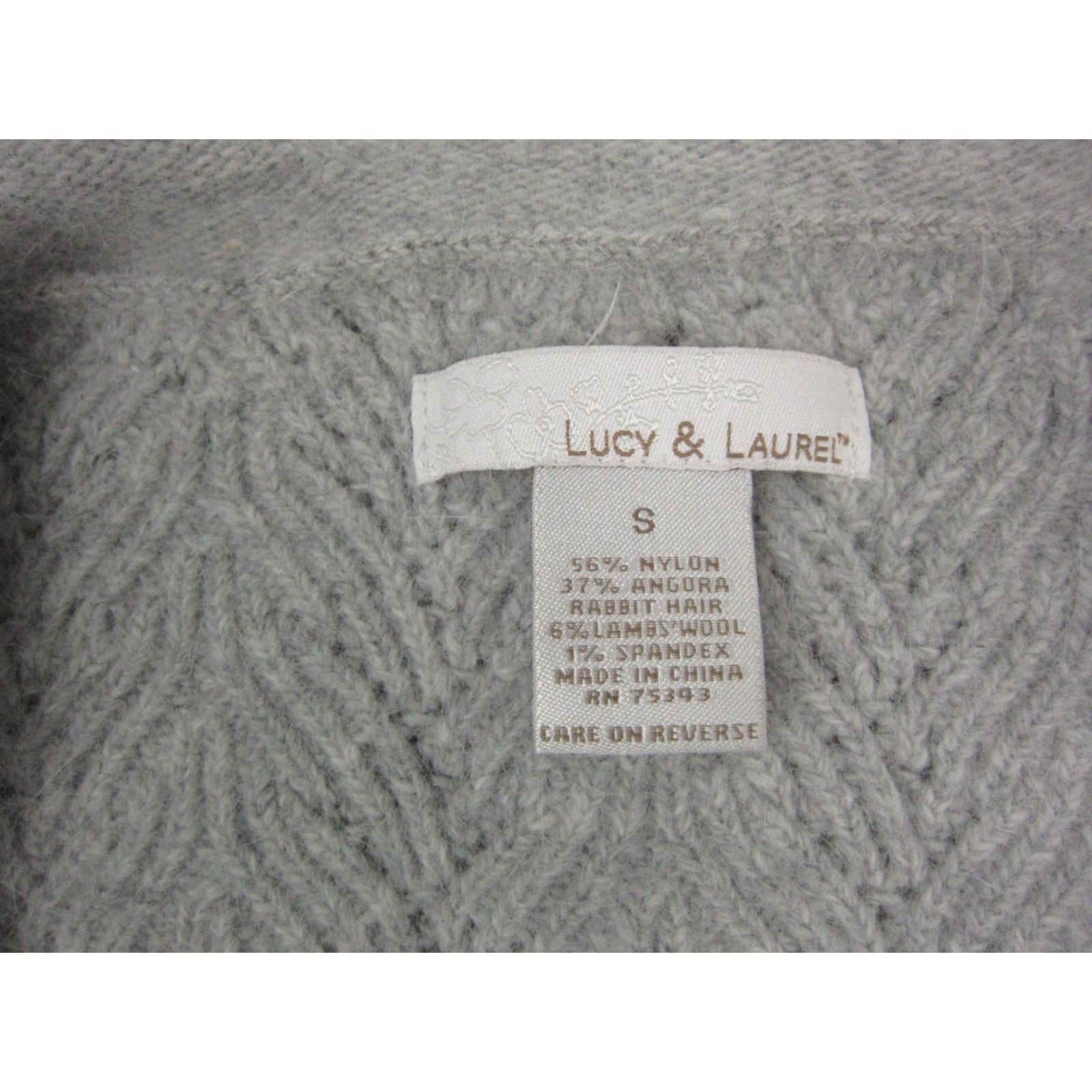 Vintage Lucy & Laurel Sweater Womens L Gray Wool Angora Rabbit Anthropologie 90s Pullover V-Neck Wool Angora Knit Shirt Womens Size L / US 10 / IT 46 - 6 Thumbnail
