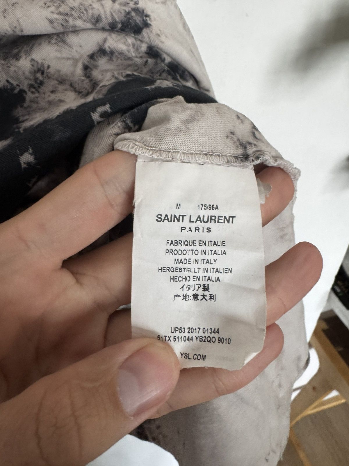 Saint Laurent Paris Hedi Tie Dye T shirt Size US M / EU 48-50 / 2 - 3 Thumbnail