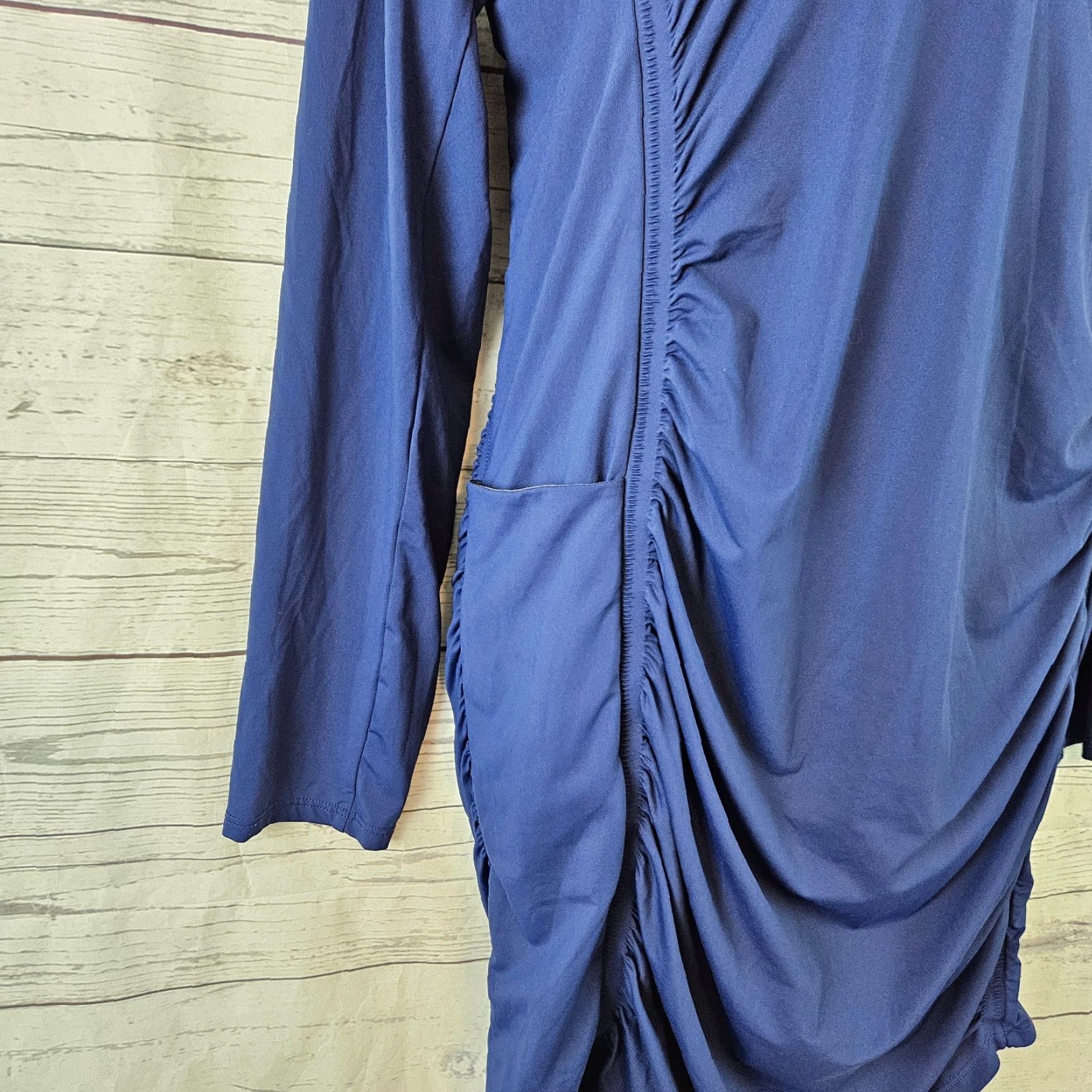Vintage VINTAGE Title Nine Womens Airess Cover Up Sz Medium Blue Pockets Ruched Long Sleeve Size M / US 6-8 / IT 42-44 - 3 Thumbnail