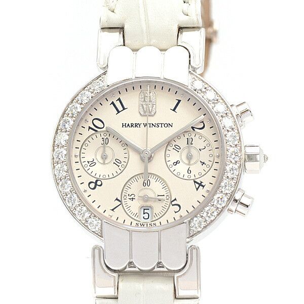 Harry Winston Harry Winston Harry Winston White Gold Premier Chronograph Watch 200UCQ32WLWD Calfskin Quartz 200UCQ32WLWD DUTY FREE for USA Size ONE SIZE - 1 Thumbnail