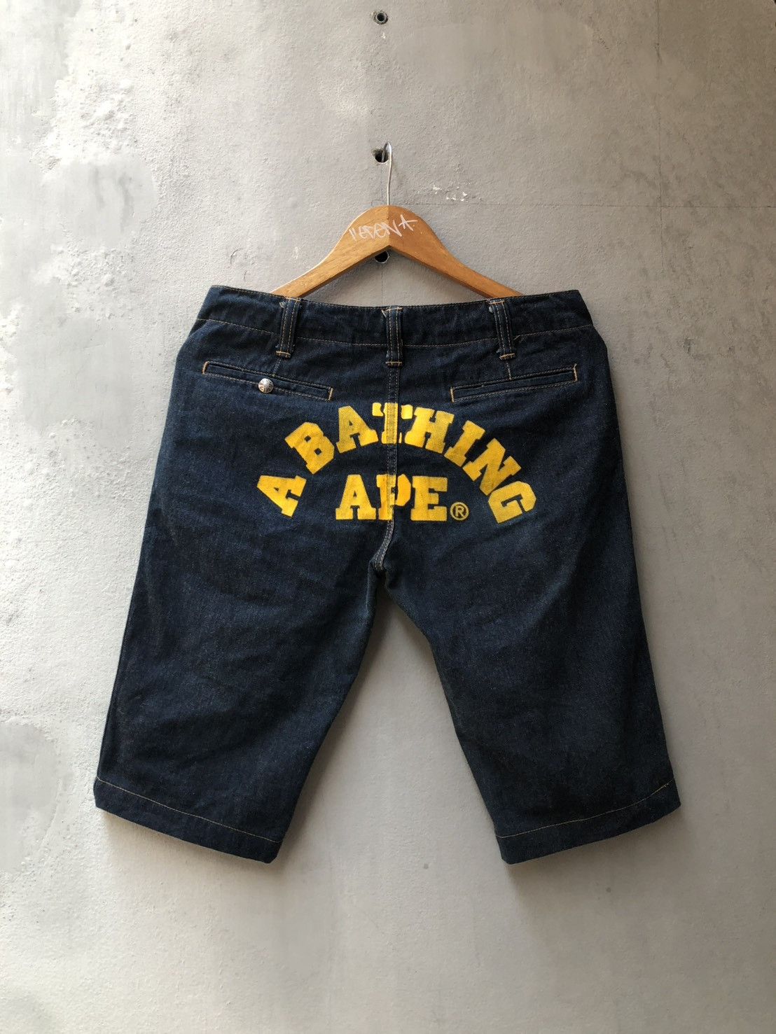 Bape Bape Collage Logo Denim Shorts Size 32" / US 10 / IT 46 - 1 Thumbnail