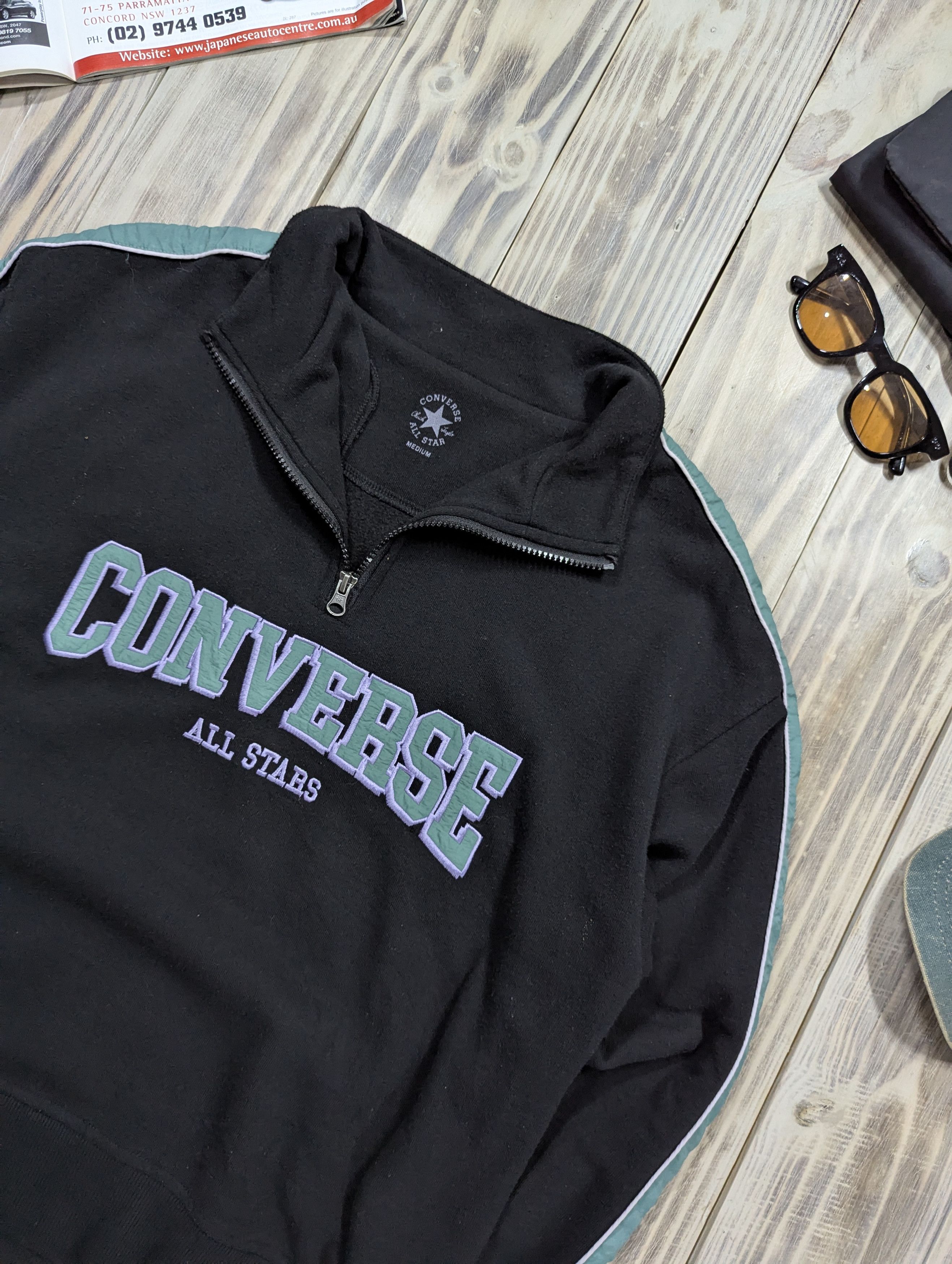 Converse × Japanese Brand Converse Spellout Embroidery Halfzip Japan Jacket Size US M / EU 48-50 / 2 - 2 Thumbnail