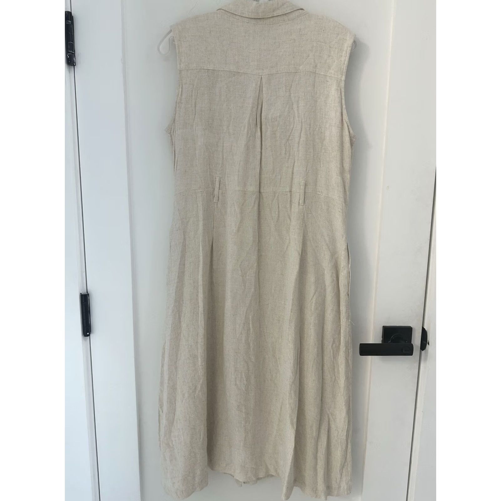 tahari linen shirt dress Blue Sleeveless slightly stretchy linen blend. Elie Tahari Marina Floral-Print Linen