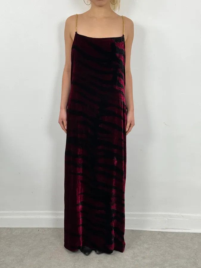 Roberto Cavalli 2000s Roberto Cavalli Obscure Black & Red Glamour Savage Velvet Dress Size M / US 6-8 / IT 42-44 - 1 Thumbnail