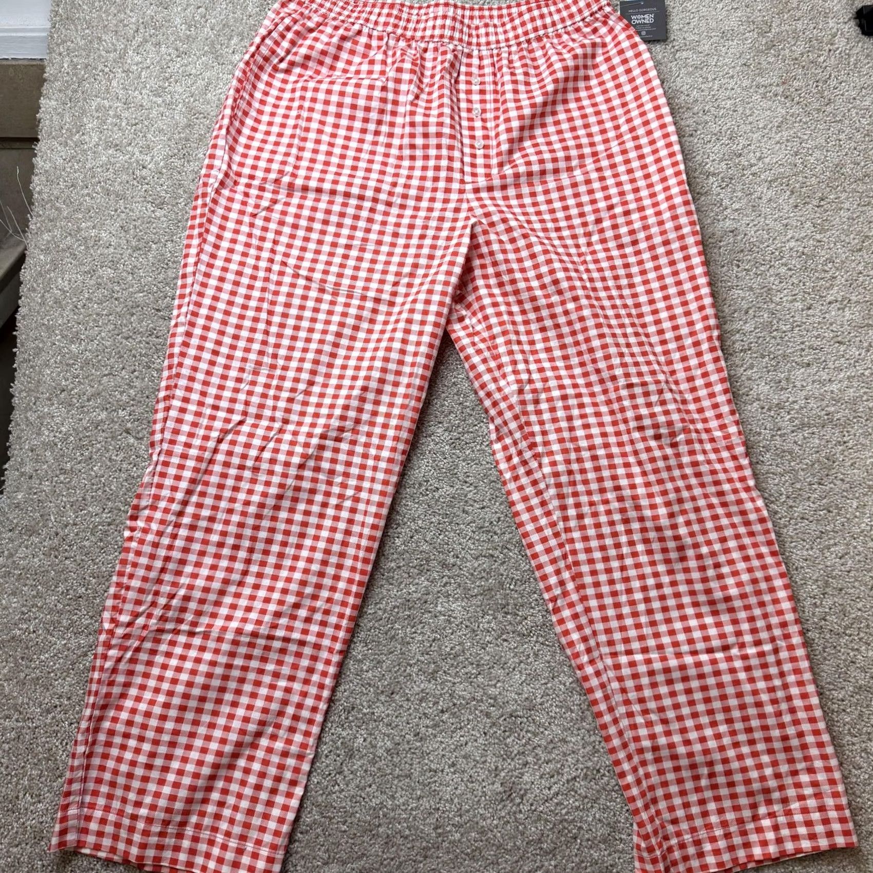 Vintage Grayson Threads Pants Womens L Red Pajama Check Cotton Button Sleepwear Size 36" / US 14 / IT 50 - 3 Thumbnail