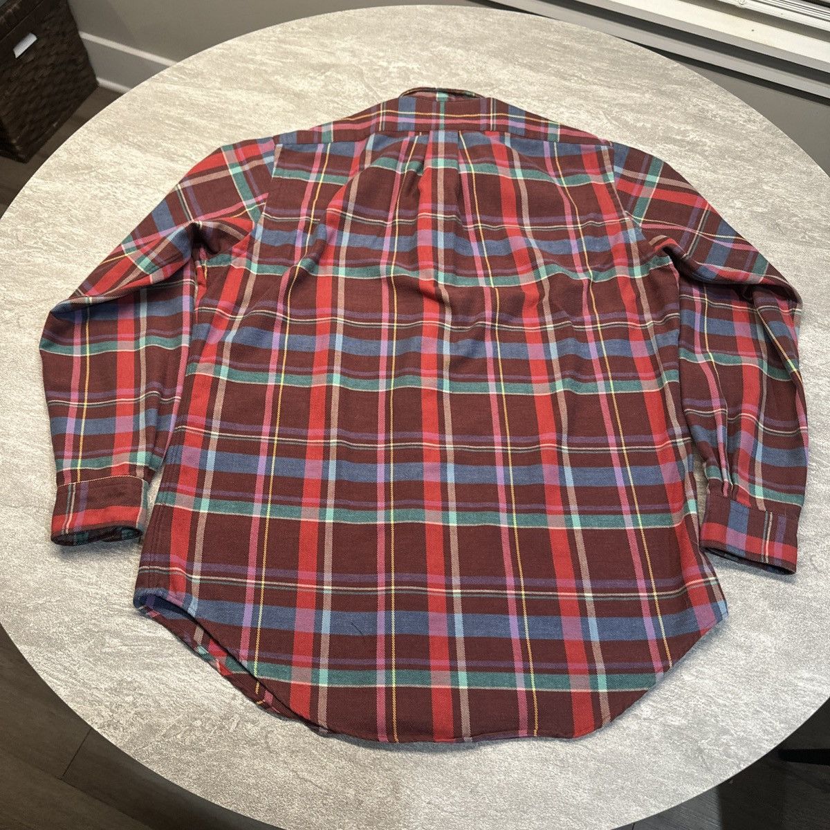 Polo Ralph Lauren × Vintage Ralph Lauren Shirt Mens Heavy Flannel VTG Y2K Madras Plaid Size US M / EU 48-50 / 2 - 9 Thumbnail