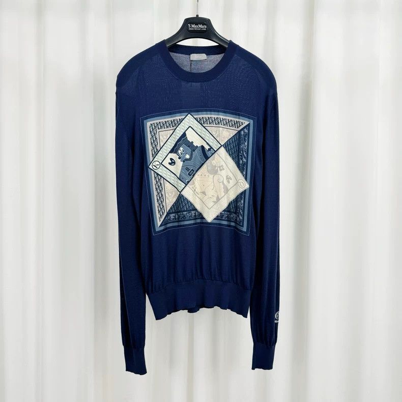Dior Dior Co-branded old flower embroidered wool sweater Size US M / EU 48-50 / 2 - 1 Thumbnail