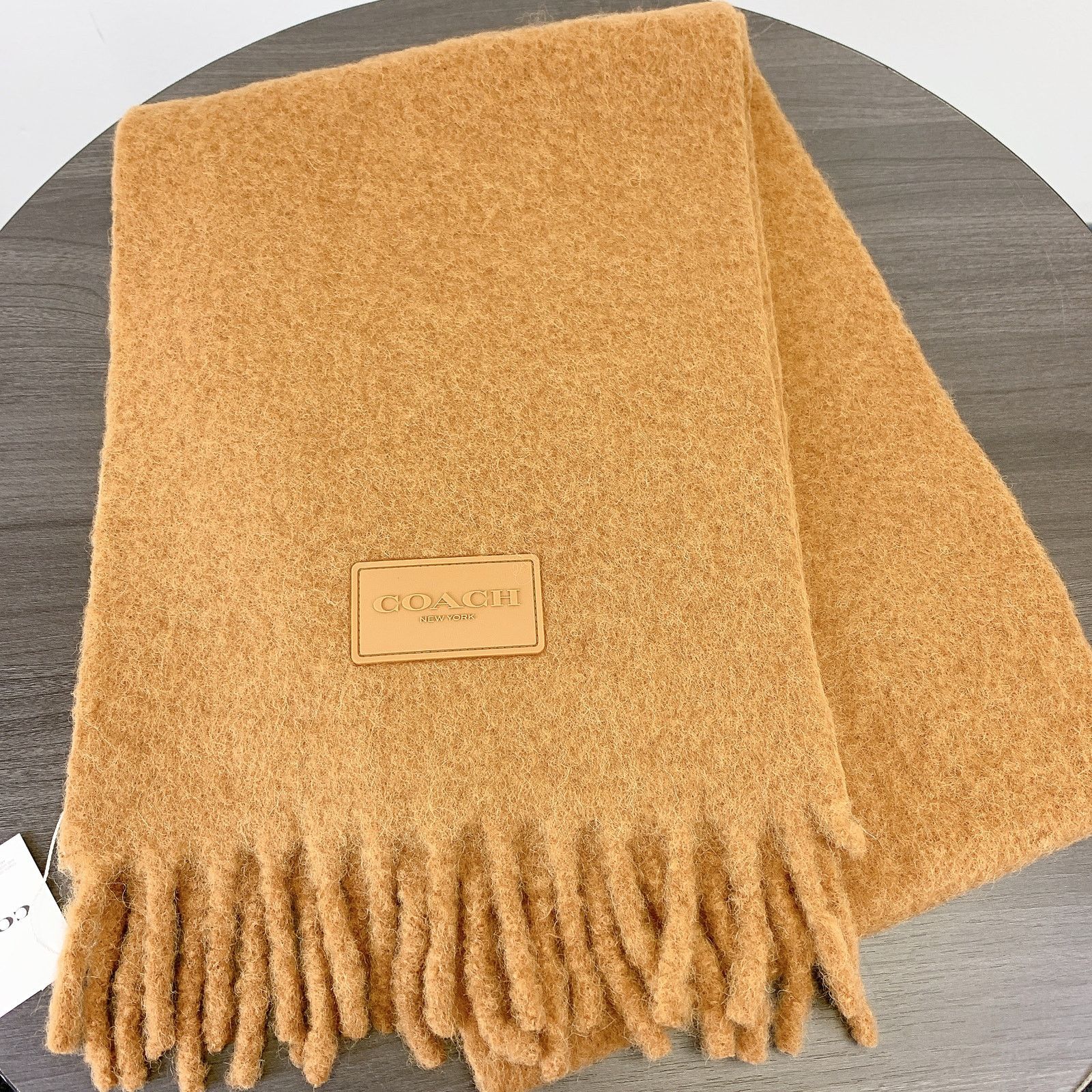 Coach Coach CU815 Muffler With Rubber Patch IN Light Saddle Size ONE SIZE - 3 Thumbnail