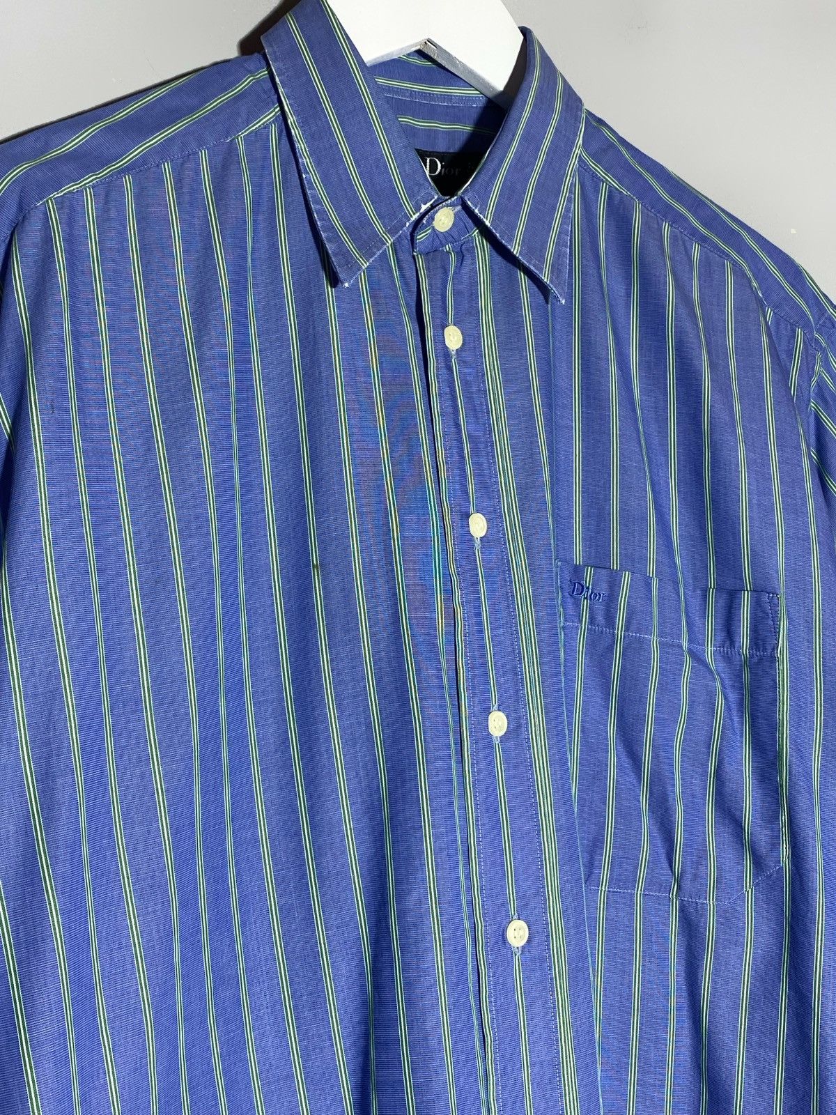 Christian Dior Monsieur Vintage Christian Dior Striped Short Sleeve Shirt Size US L / EU 52-54 / 3 - 3 Thumbnail