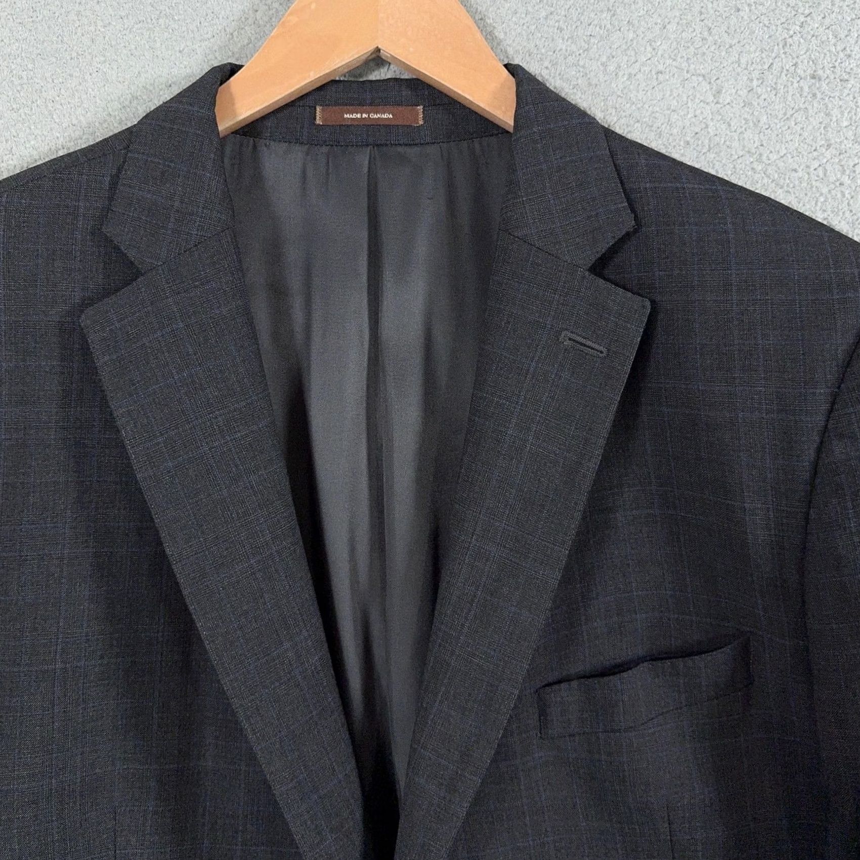 Peter Millar Peter Millar Wool Blazer 44T Long Gray Blue Plaid Suit Jacket Canada Sport Coat Mens Size 44R - 2 Thumbnail