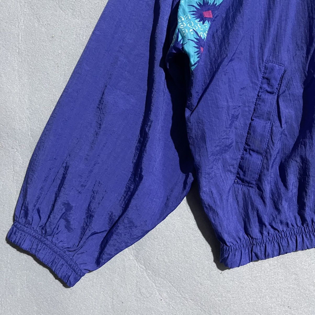 Reebok Vintage 1980s–1990s Reebok Windbreaker Jacket Purple Teal Size US L / EU 52-54 / 3 - 5 Thumbnail