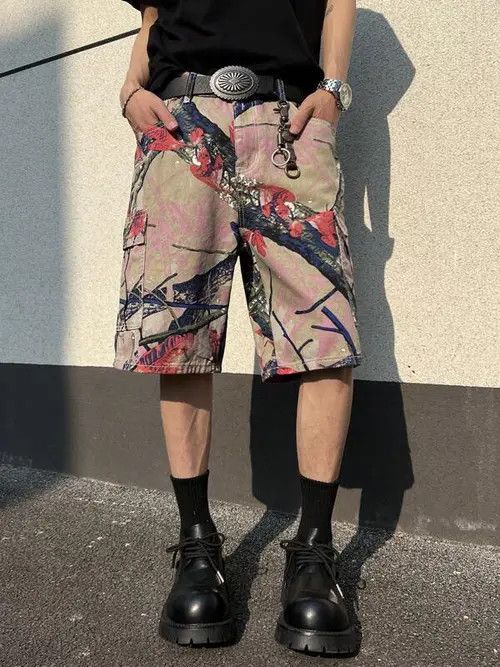 Japanese Brand VINTAGE RETRO 90s drip street shorts jorts Size US 36 / EU 52 - 4 Thumbnail
