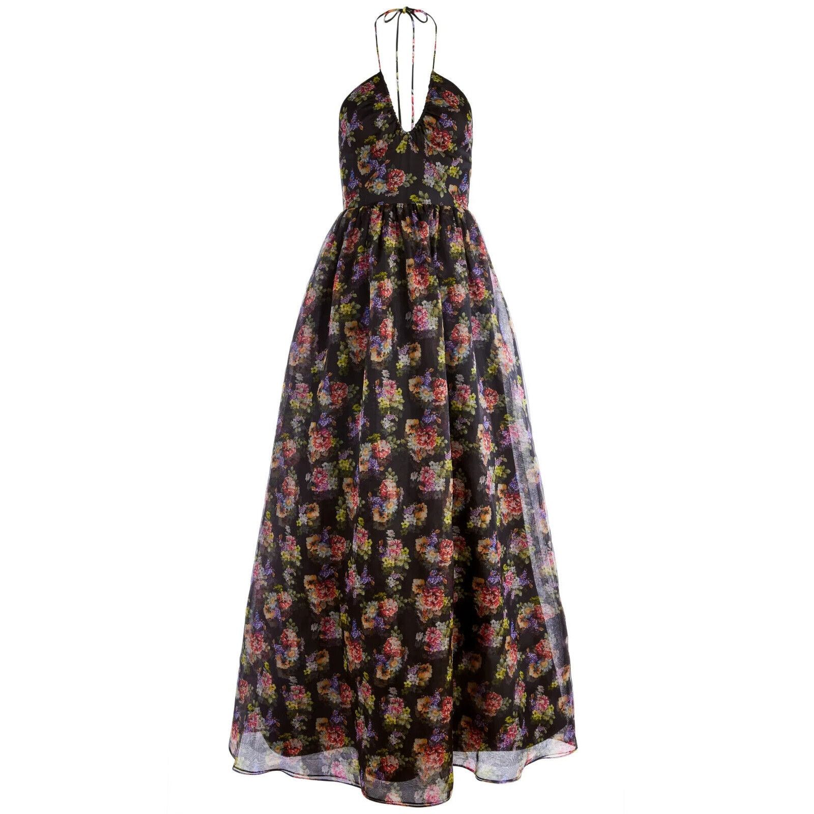 Alice + Olivia ALICE & OLIVIA SAORI BLACK HALTER 100% SILK GOWN DRESS SZ 12 Size XL / US 12-14 / IT 48-50 - 5 Thumbnail