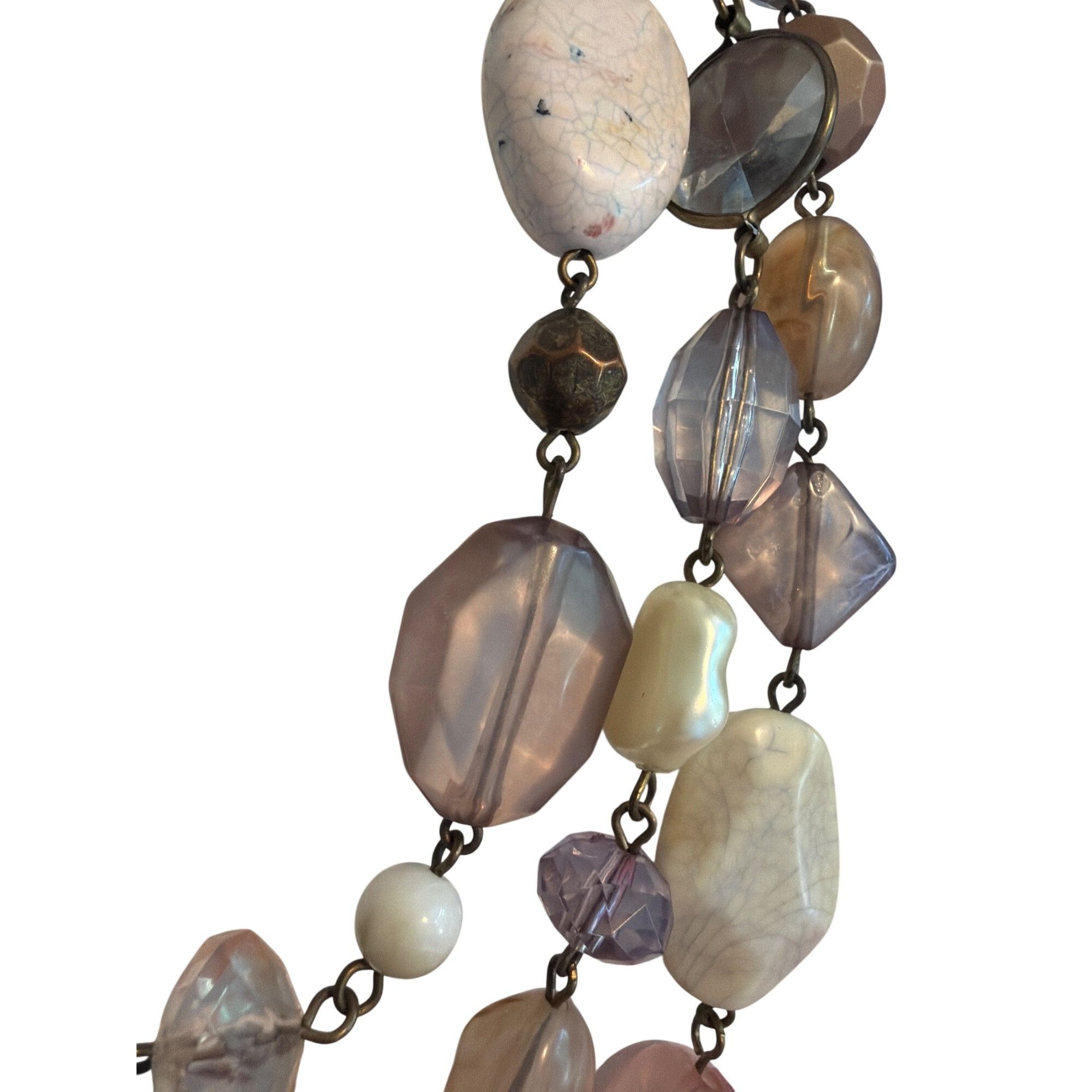 Other Premier Designs 3 Strand Necklace Chunky Layered Pink Purple Size ONE SIZE - 2 Thumbnail