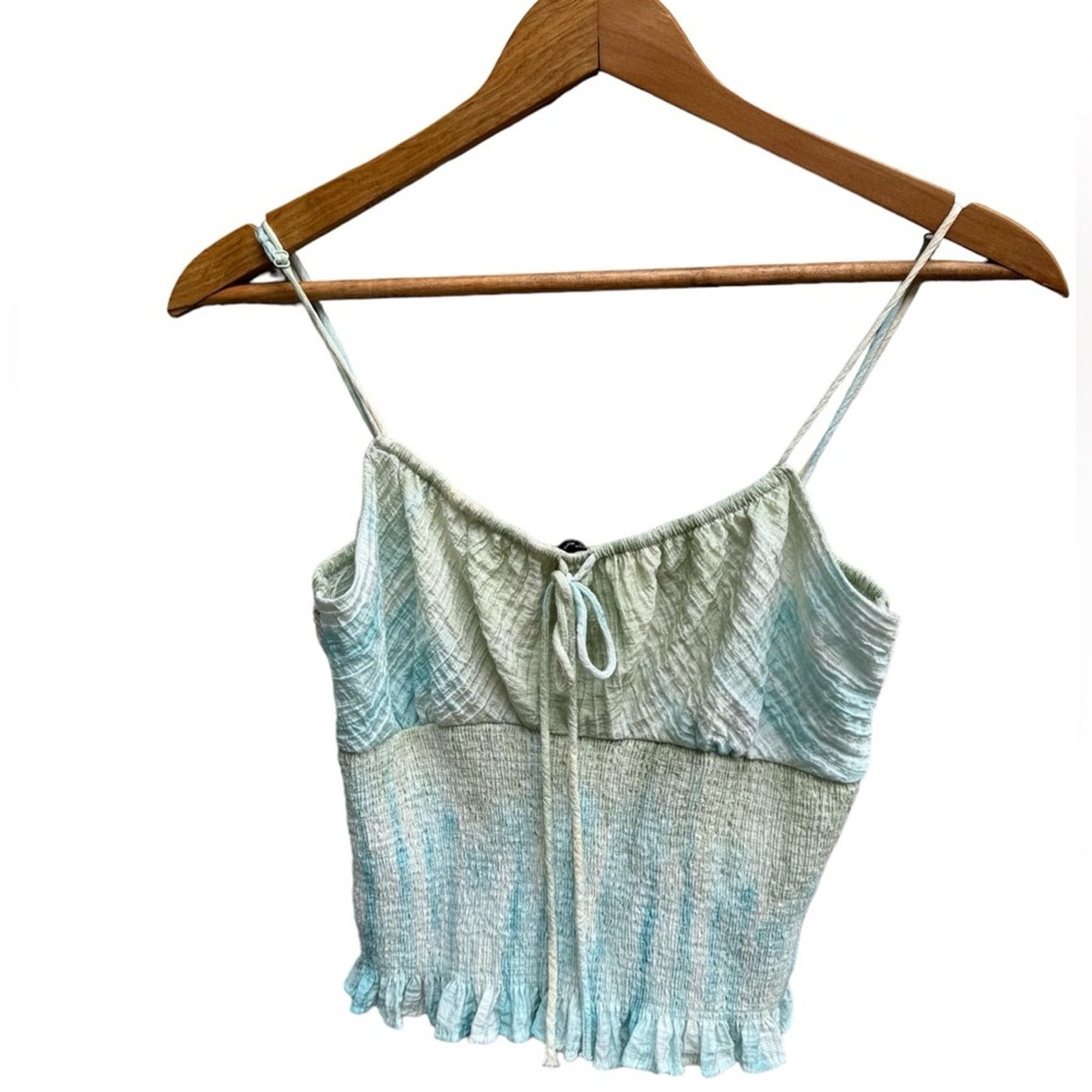 Zara Zara Tie Dye Tank Top Size Medium Tie Front Smocking Cropped Size M / US 6-8 / IT 42-44 - 6 Thumbnail