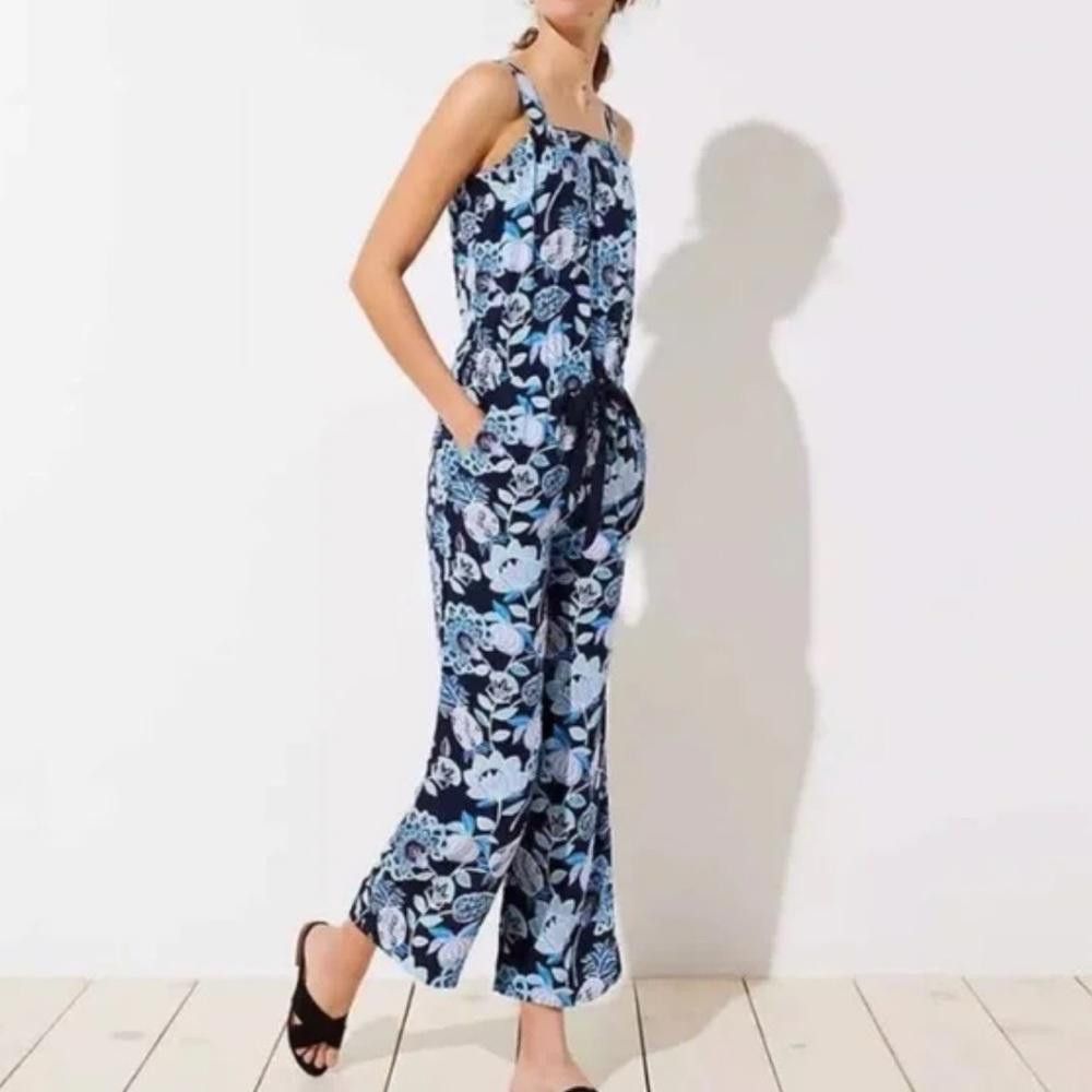 Designer Loft l Blue Pineapple Floral Print Jumpsuit Size 0 Size 25" / US 0 / IT 36 - 9 Thumbnail