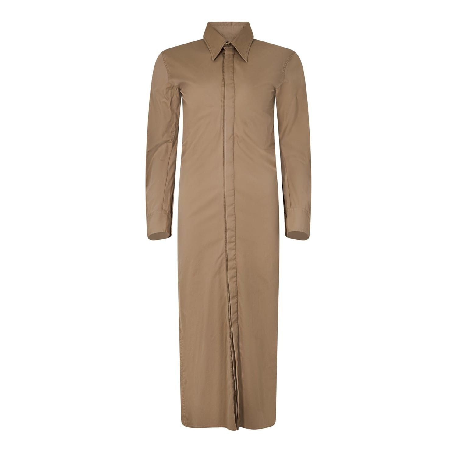 Bottega Veneta Bottega Veneta Collared Neck Midi Shirtdress in Brown Size XXS / US 00 / IT 34 - 1 Thumbnail