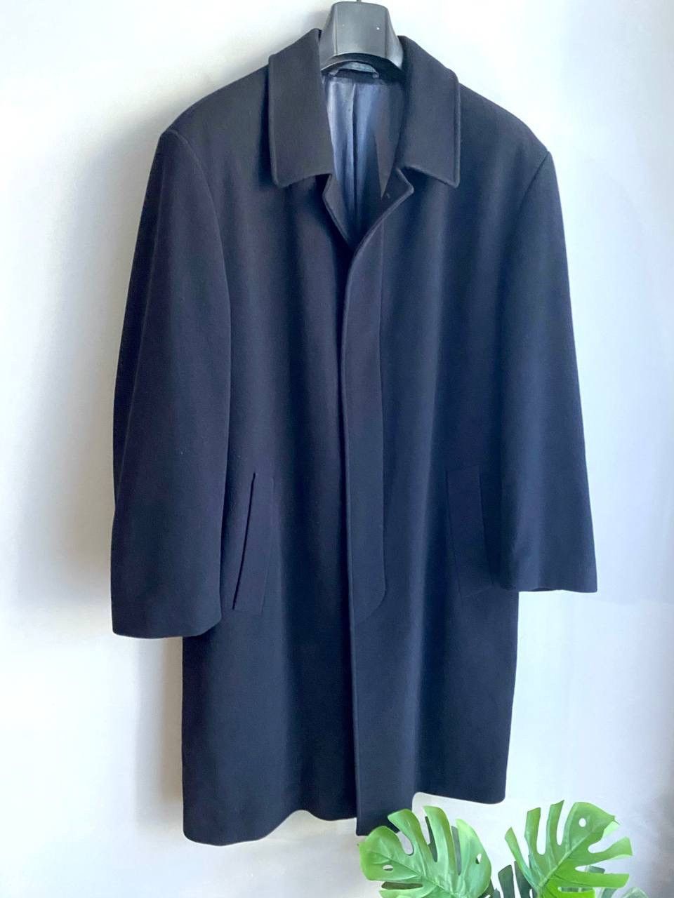 Yves Saint Laurent Yves Saint Laurent Wool/Cashmere Dark Blue Men's Coat, 52/L Size US L / EU 52-54 / 3 - 2 Thumbnail