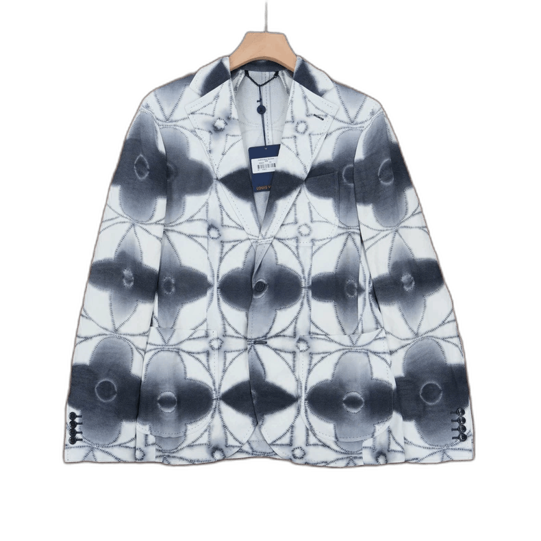 Louis Vuitton Louis Vuitton Black White Floral Print Suit-2506 Size US L / EU 52-54 / 3 - 1 Thumbnail